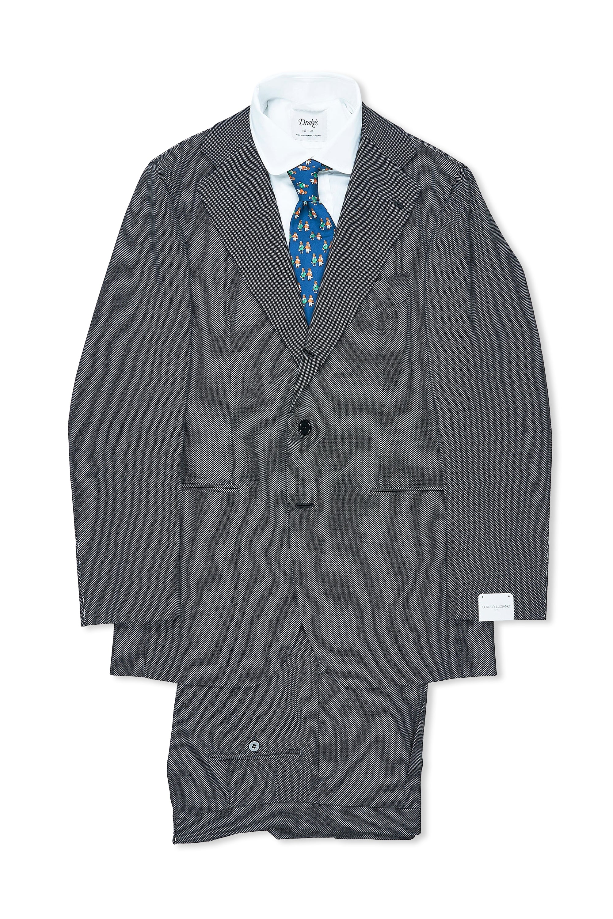 Orazio Luciano Grey Wool Birdseye Suit
