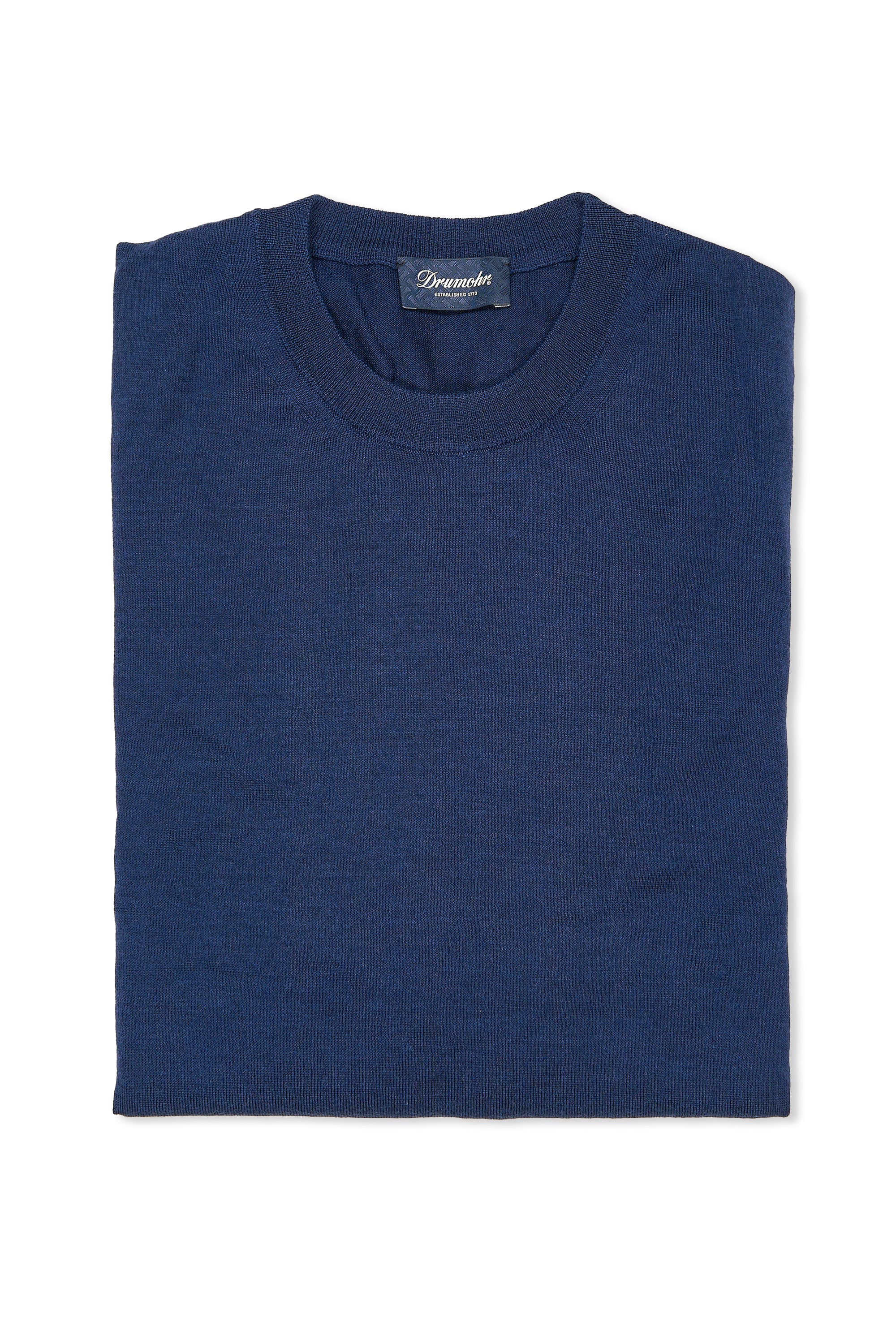 Drumohr Navy Dalmine Wool/Silk/Cashmere Crewneck Sweater *sample*