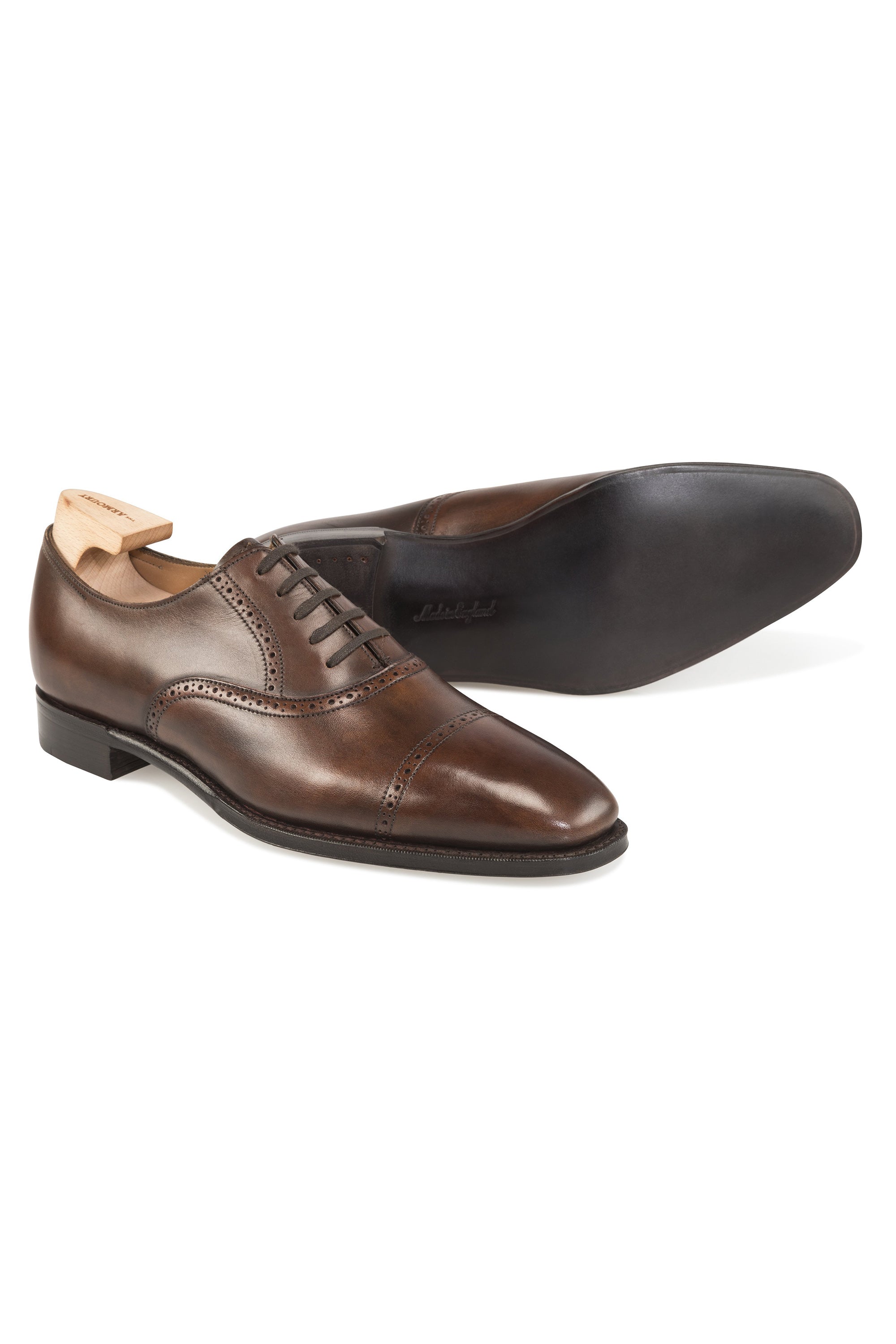 The Armoury Hajime Wyndham Brown Calf Self-Brogue Oxfords *factory seconds*