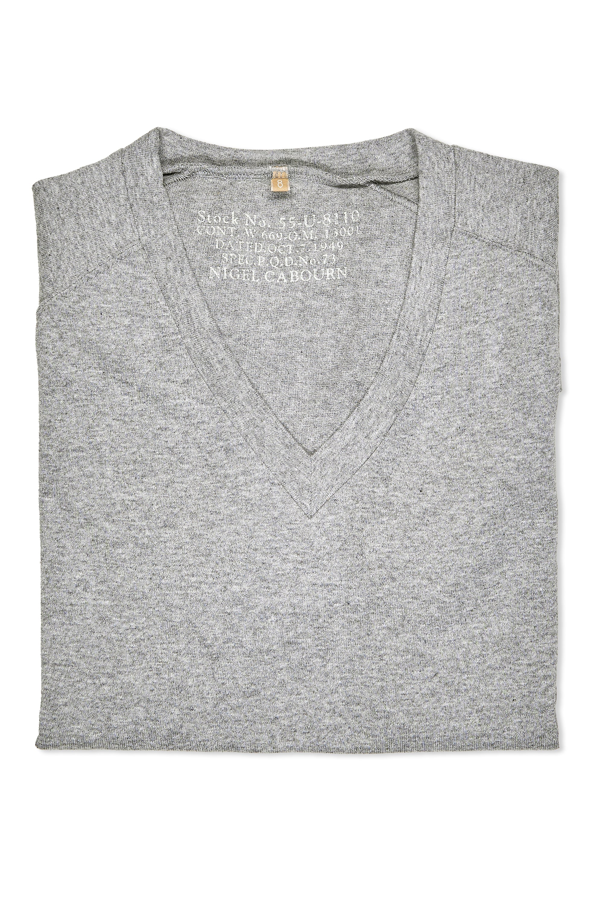 Nigel Cabourn Ladies V-Neck Grey T-Shirt
