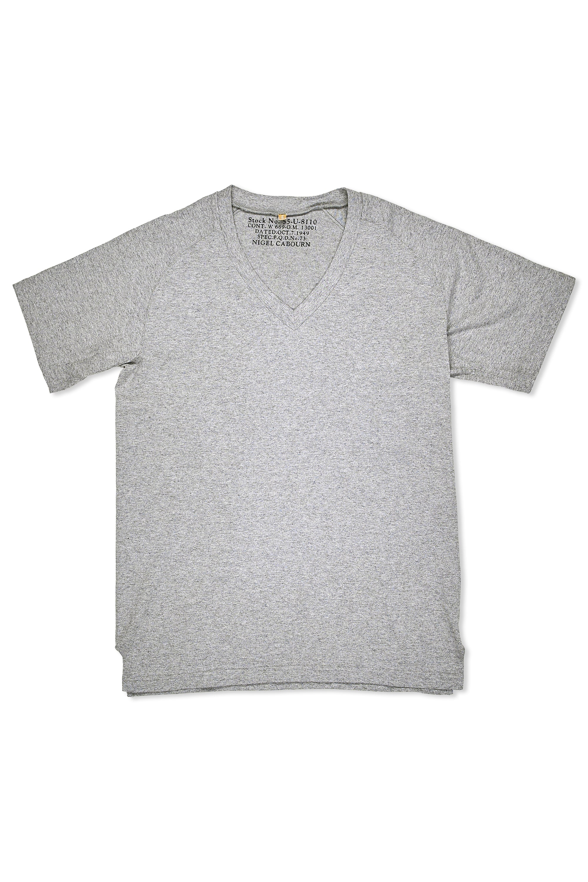 Nigel Cabourn Ladies Grey V-Neck T-Shirt