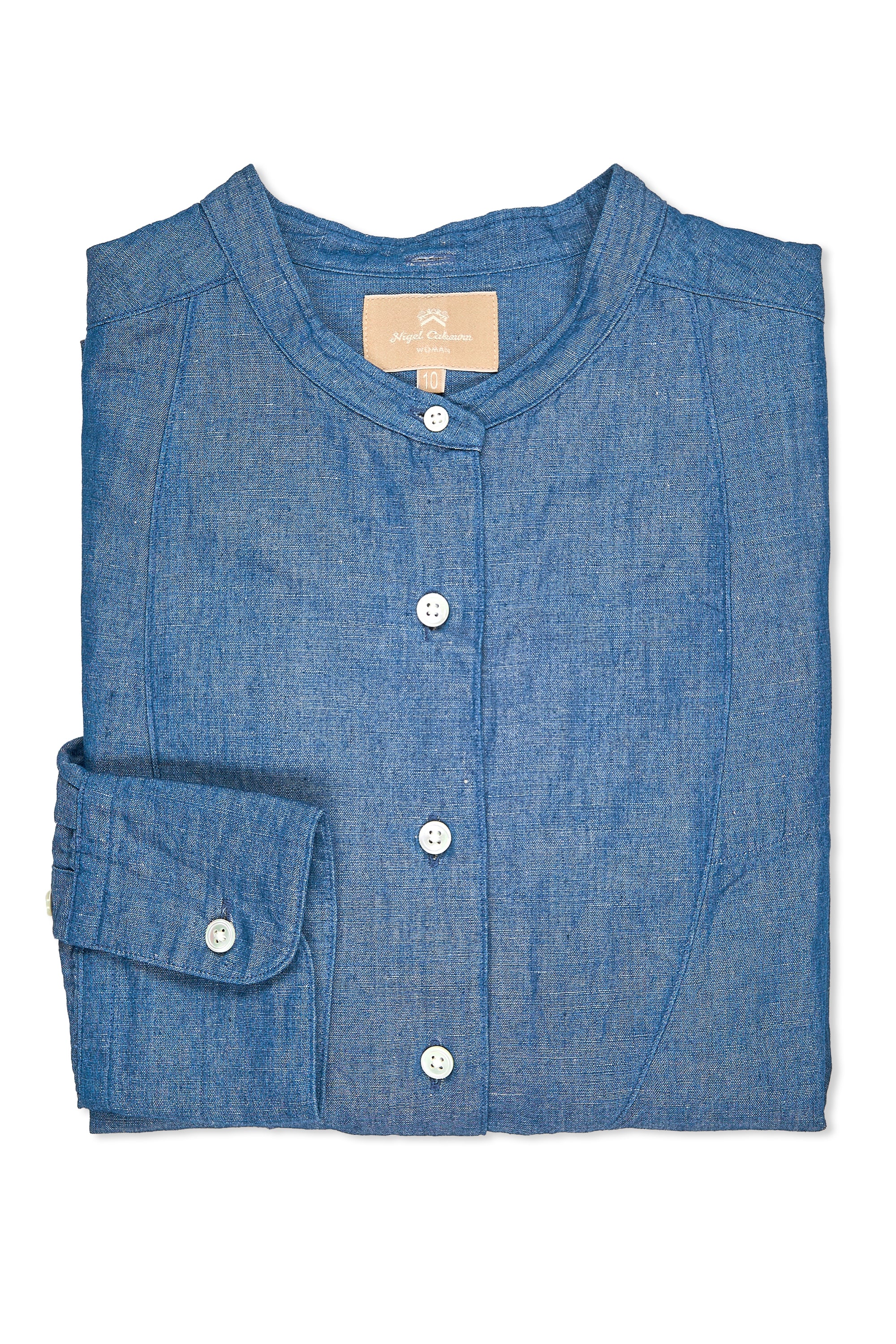 Nigel Cabourn Ladies Blue Dungaree Classic Dress Shirt