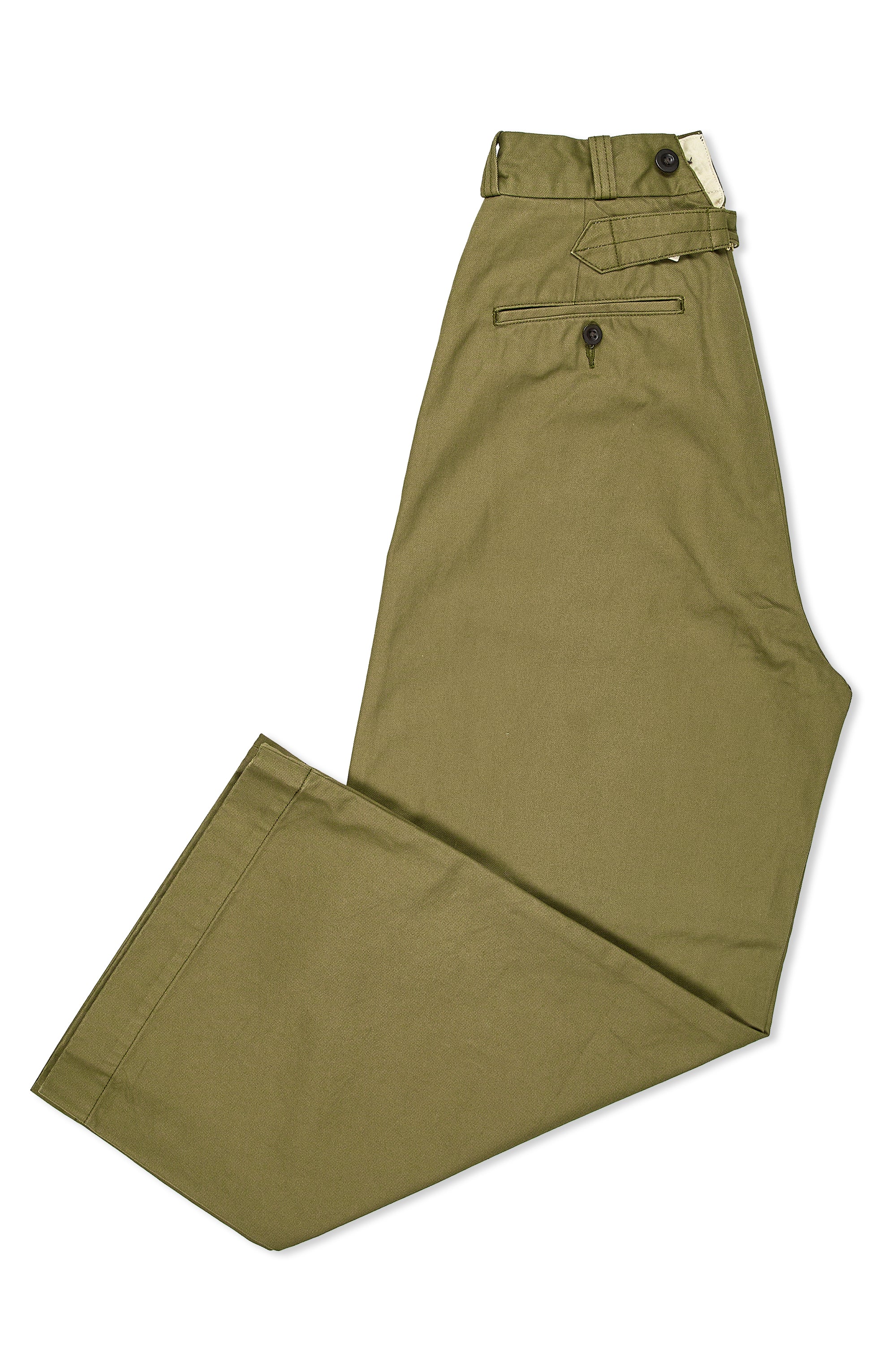 Nigel Cabourn Ladies Green Classic Wide Chino Pants