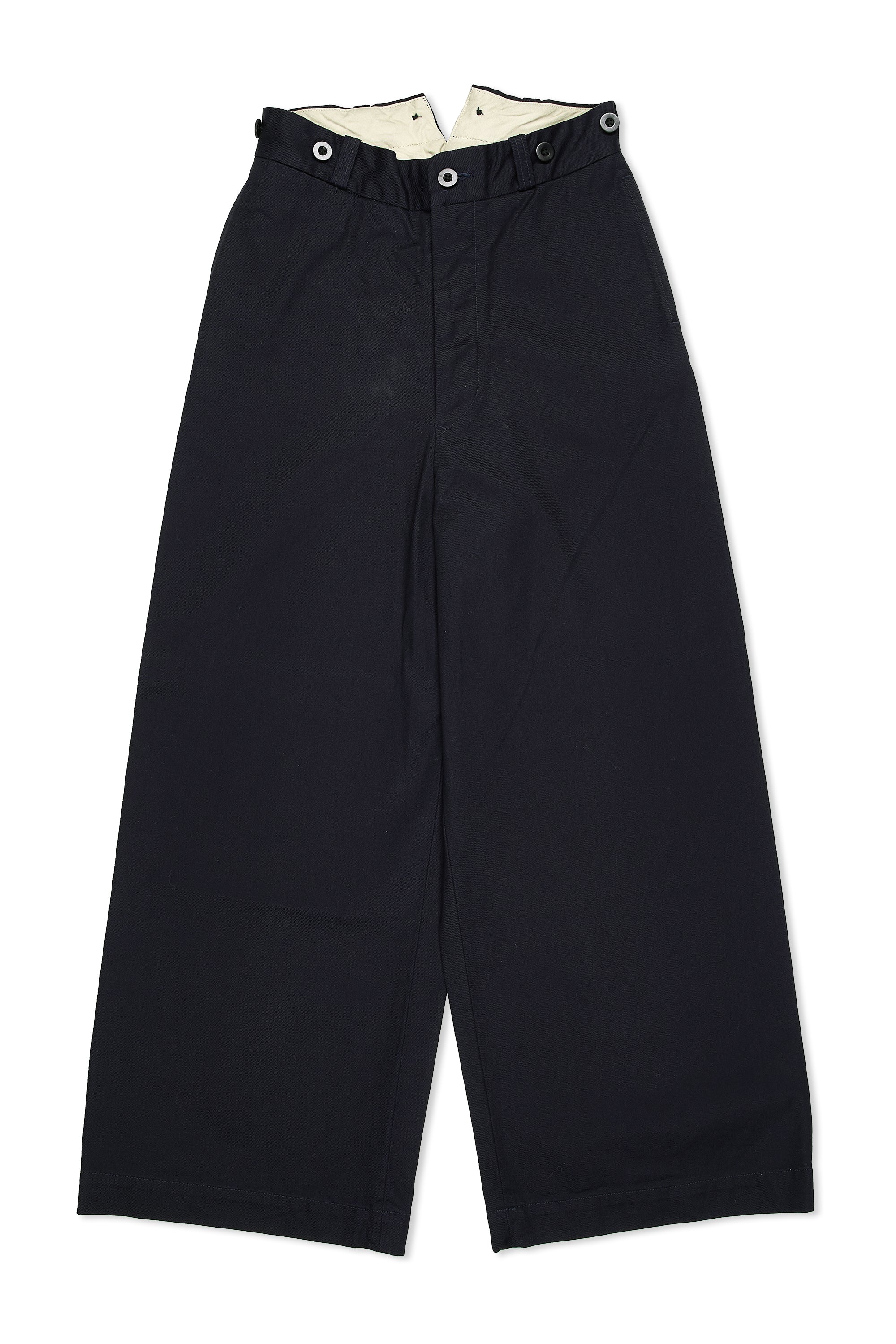 Nigel Cabourn Ladies Navy Classic Wide Chino Pants