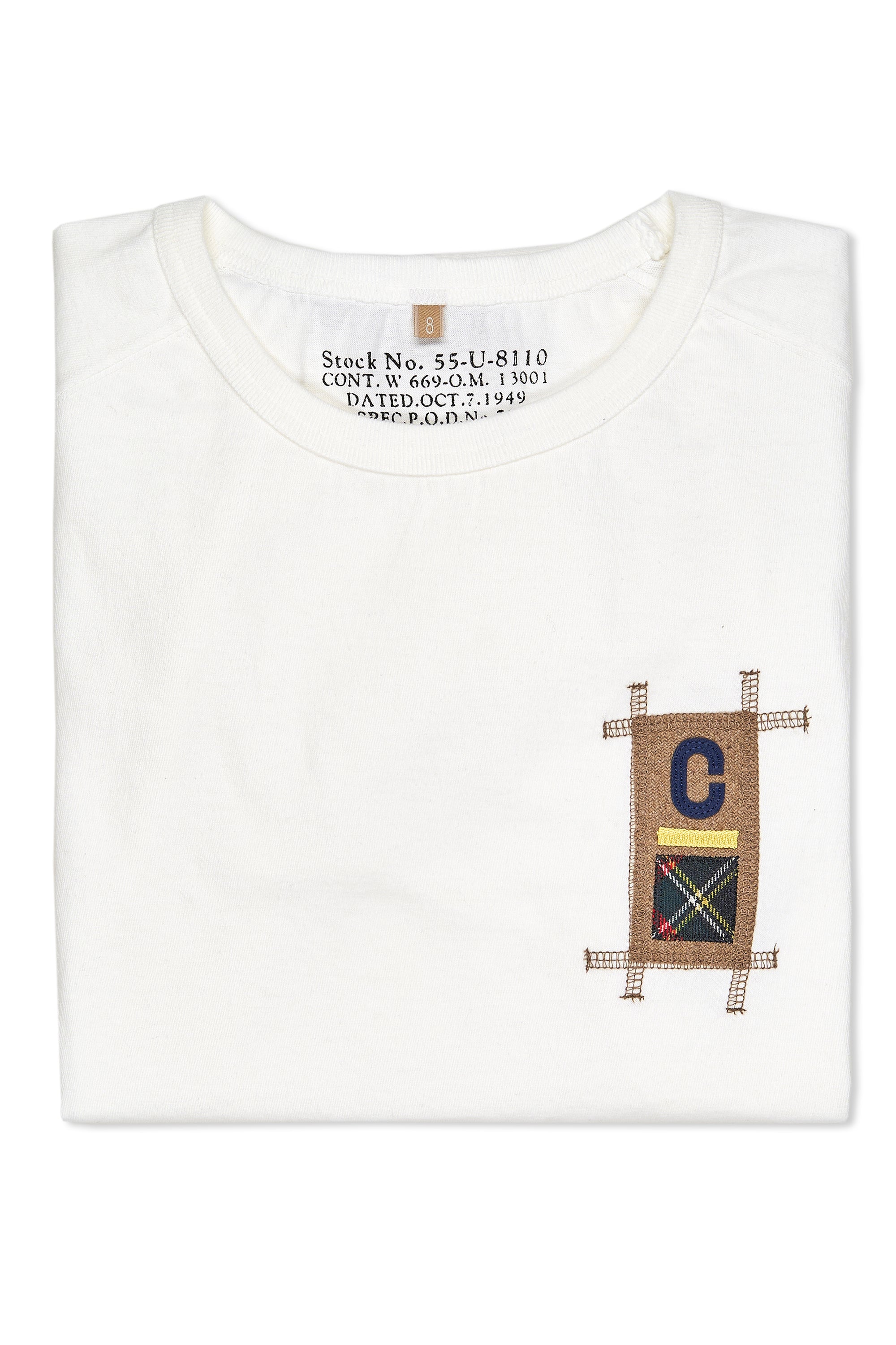 Nigel Cabourn Ladies Off White Badges Cotton Big T-Shirt