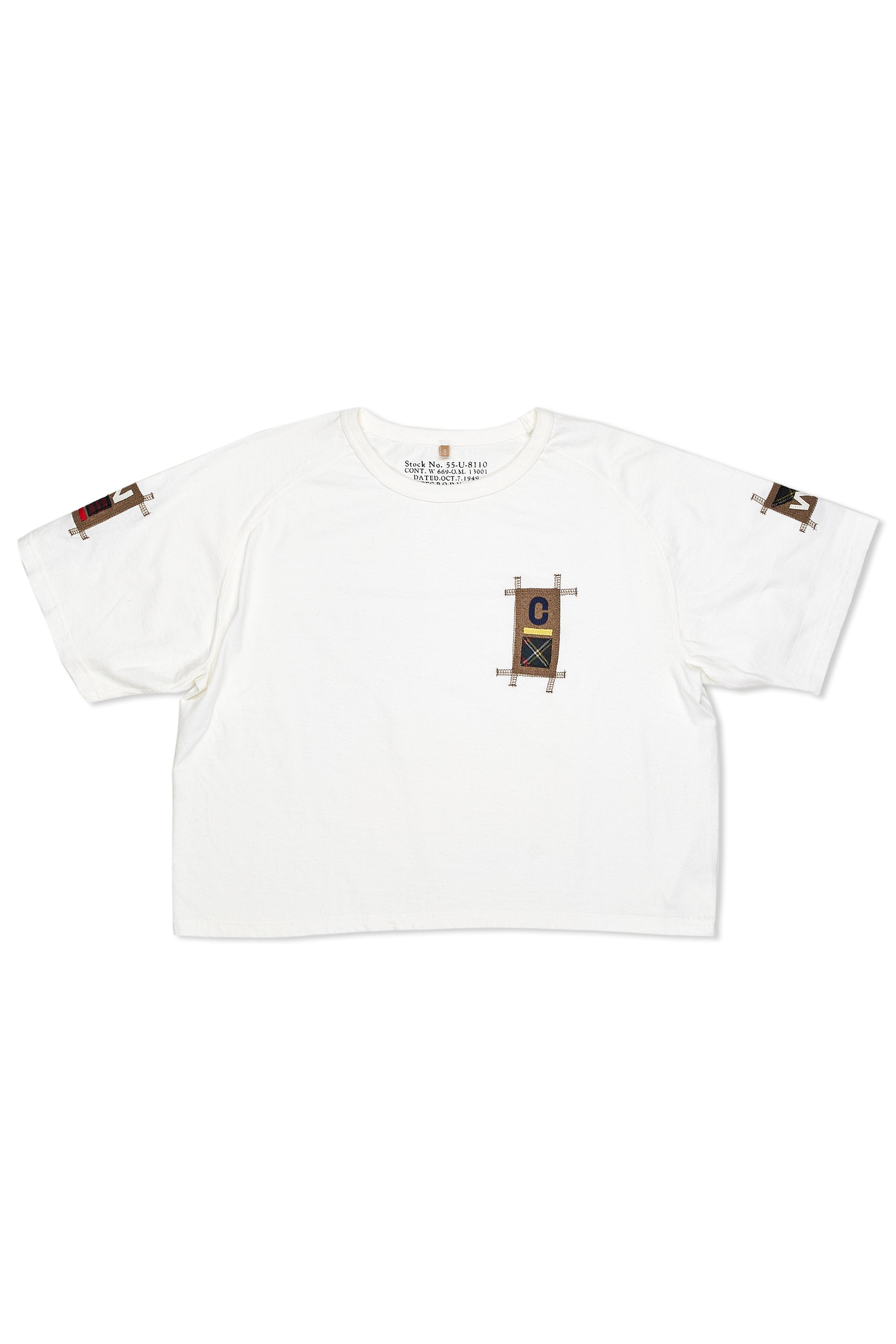 Nigel Cabourn Ladies Off White Badges Cotton Big T-Shirt