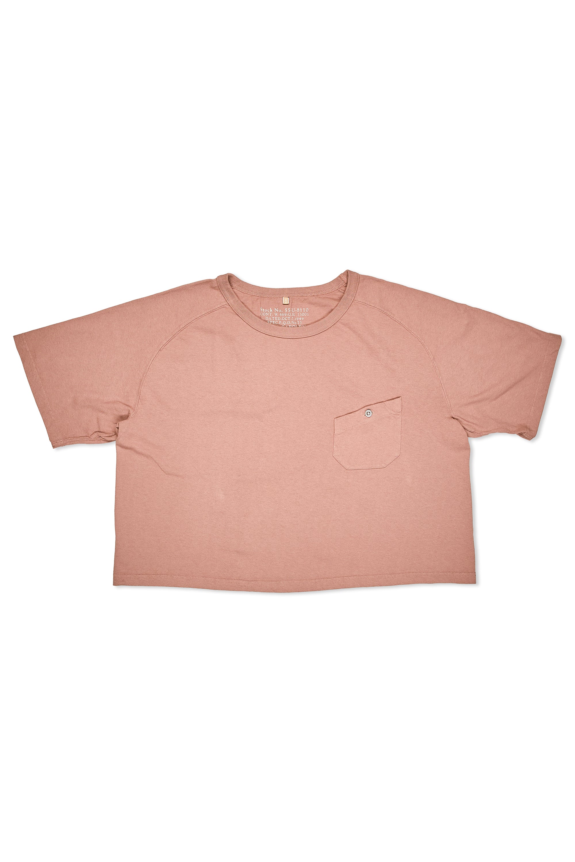 Nigel Cabourn Ladies Pink Classic Freedom Sleeve Big T-Shirt