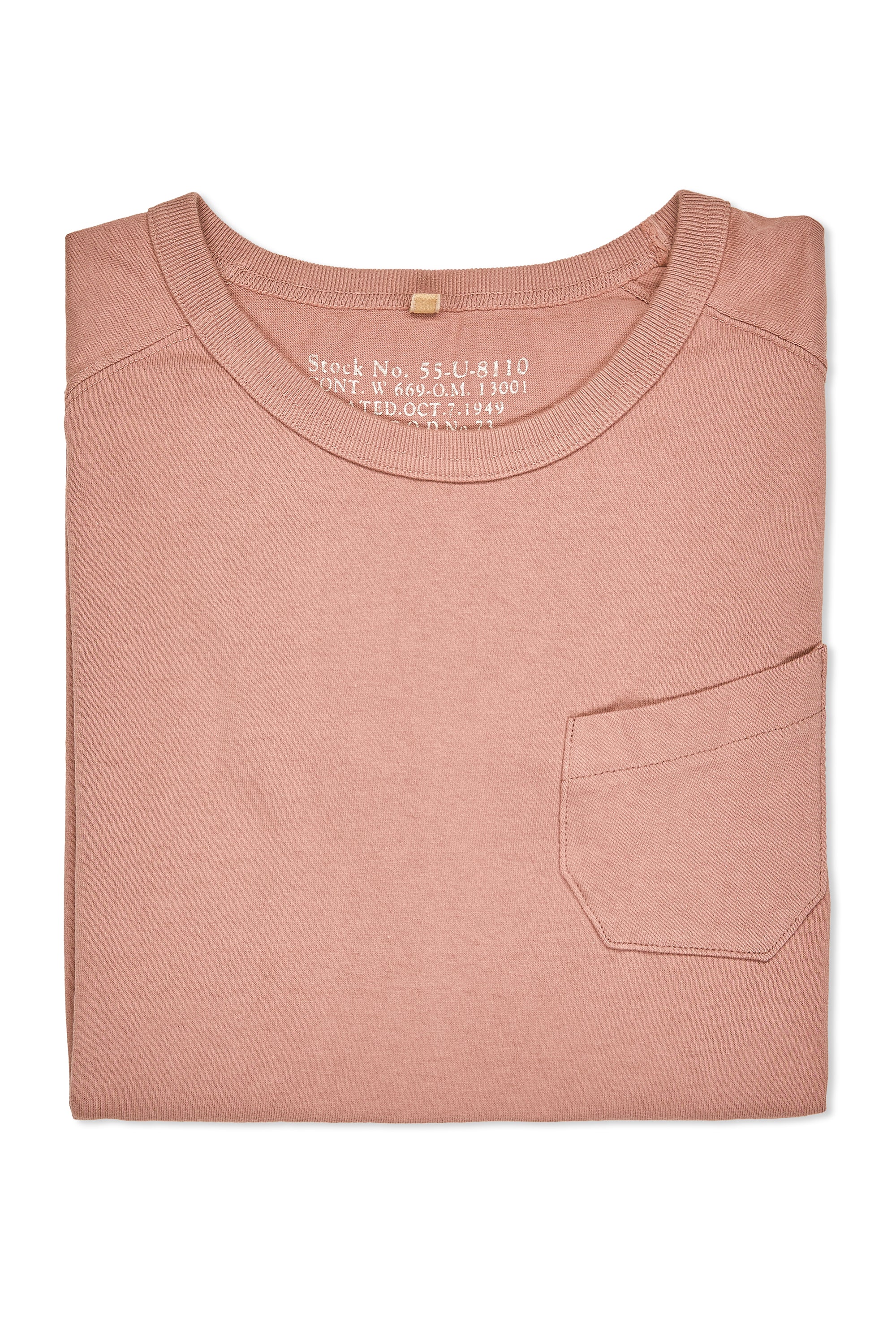 Nigel Cabourn Ladies Pink New Basic Pocket T-Shirt