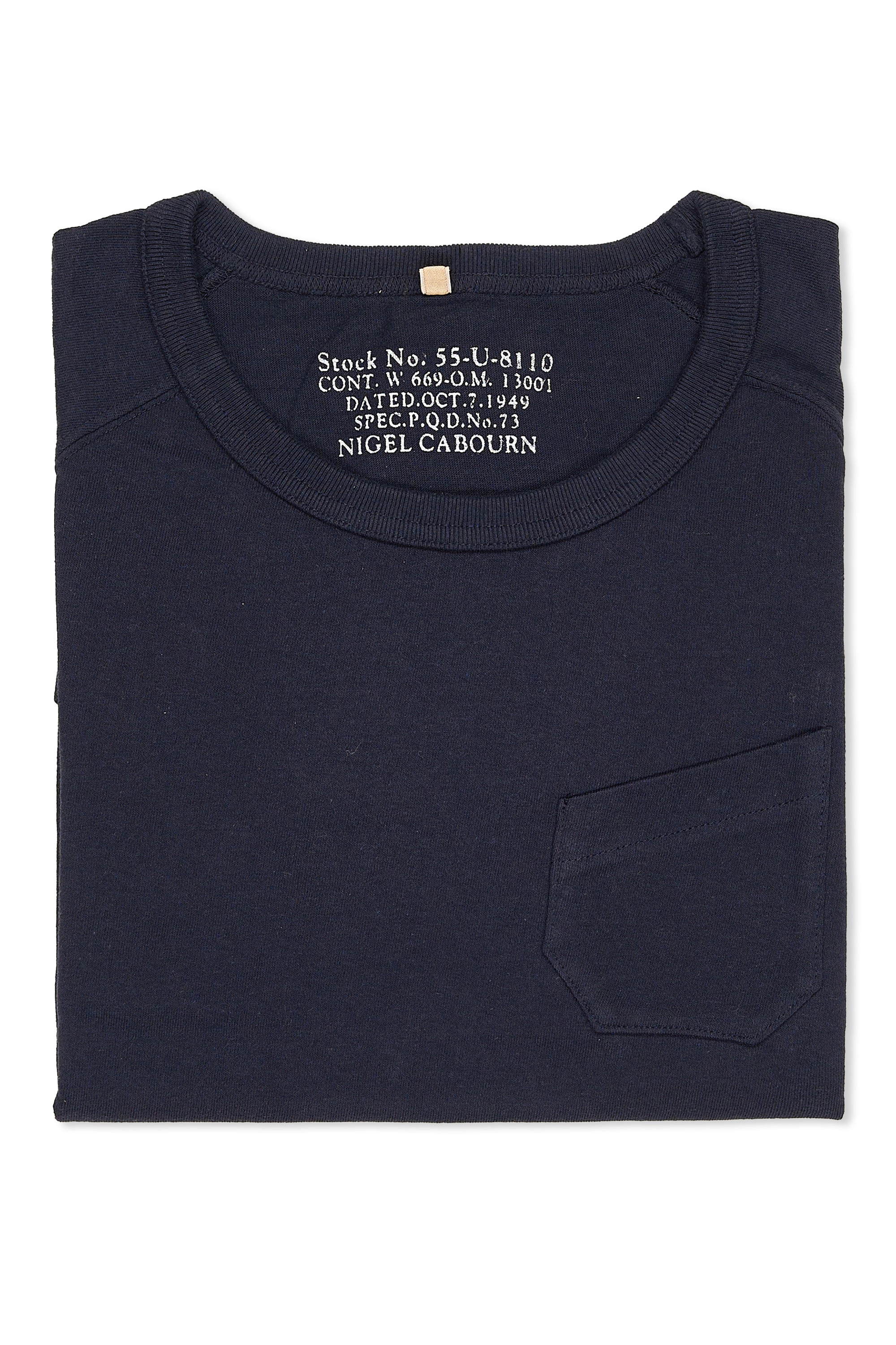 Nigel Cabourn Ladies Navy New Basic Pocket T-Shirt