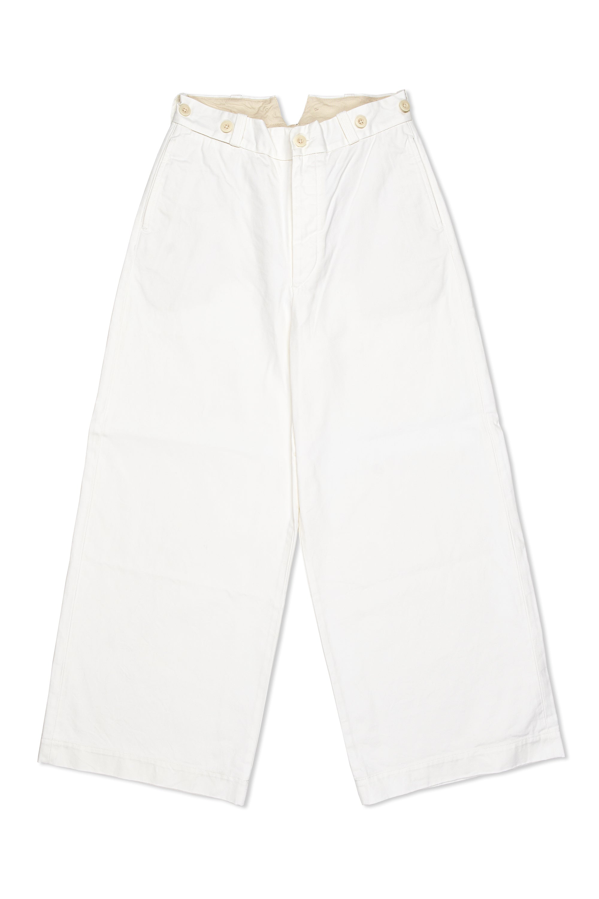 Nigel Cabourn Ladies Off White Classic Wide Chino Pants