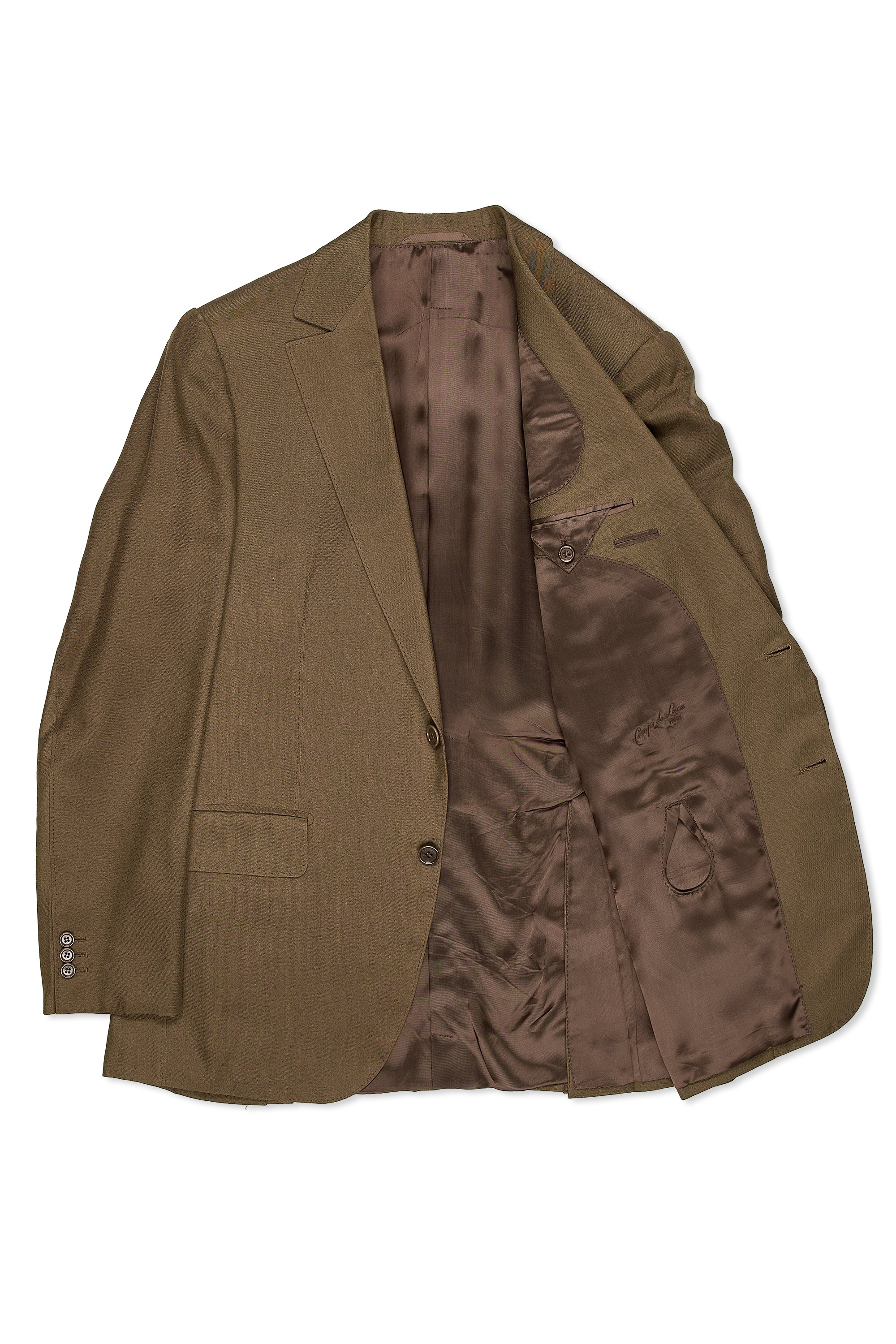 Camps De Luca Olive Brown Silk Jacket with Ambrosi Trousers Bespoke