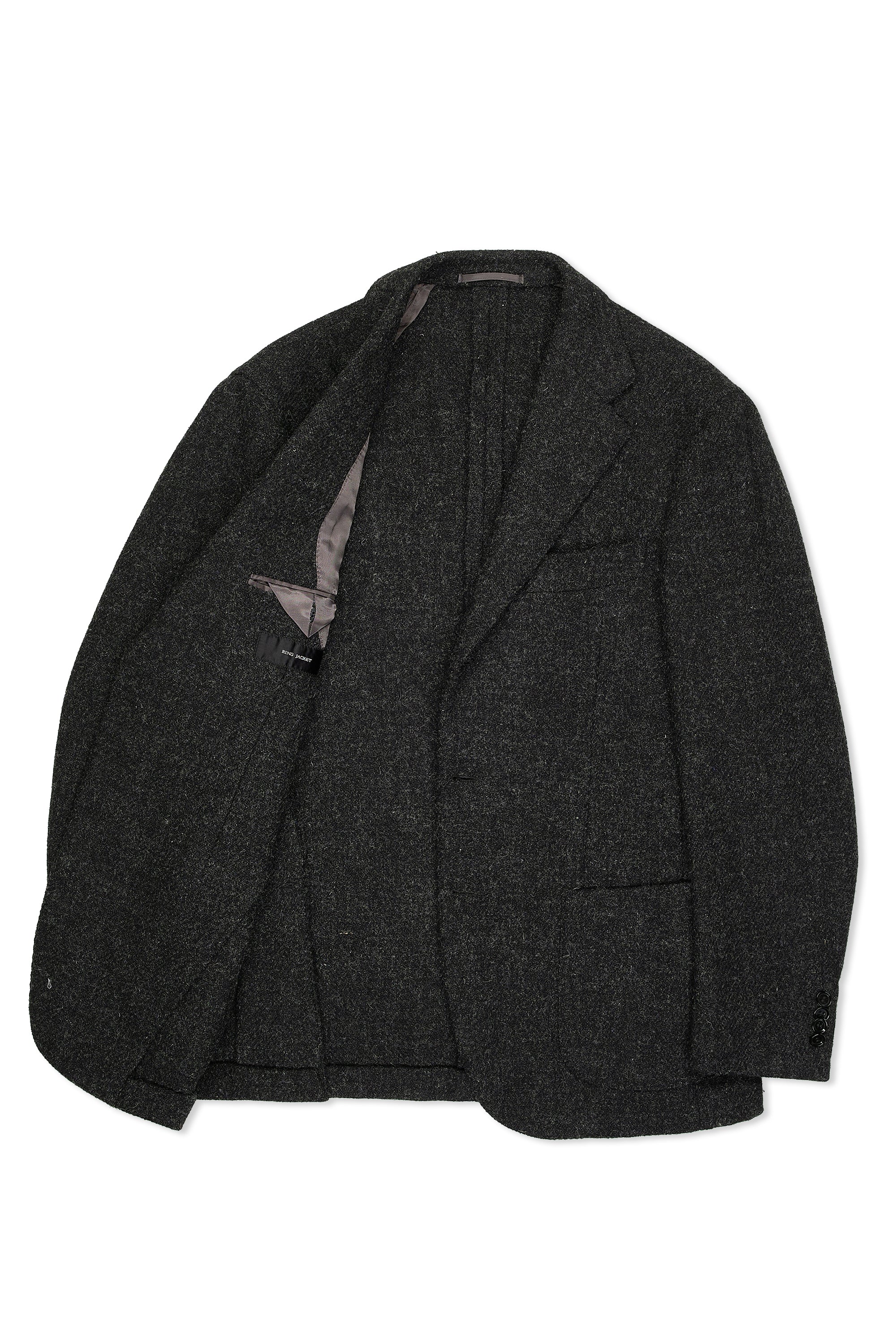 Ring Jacket Charcoal Wool Tweed Sport Coat
