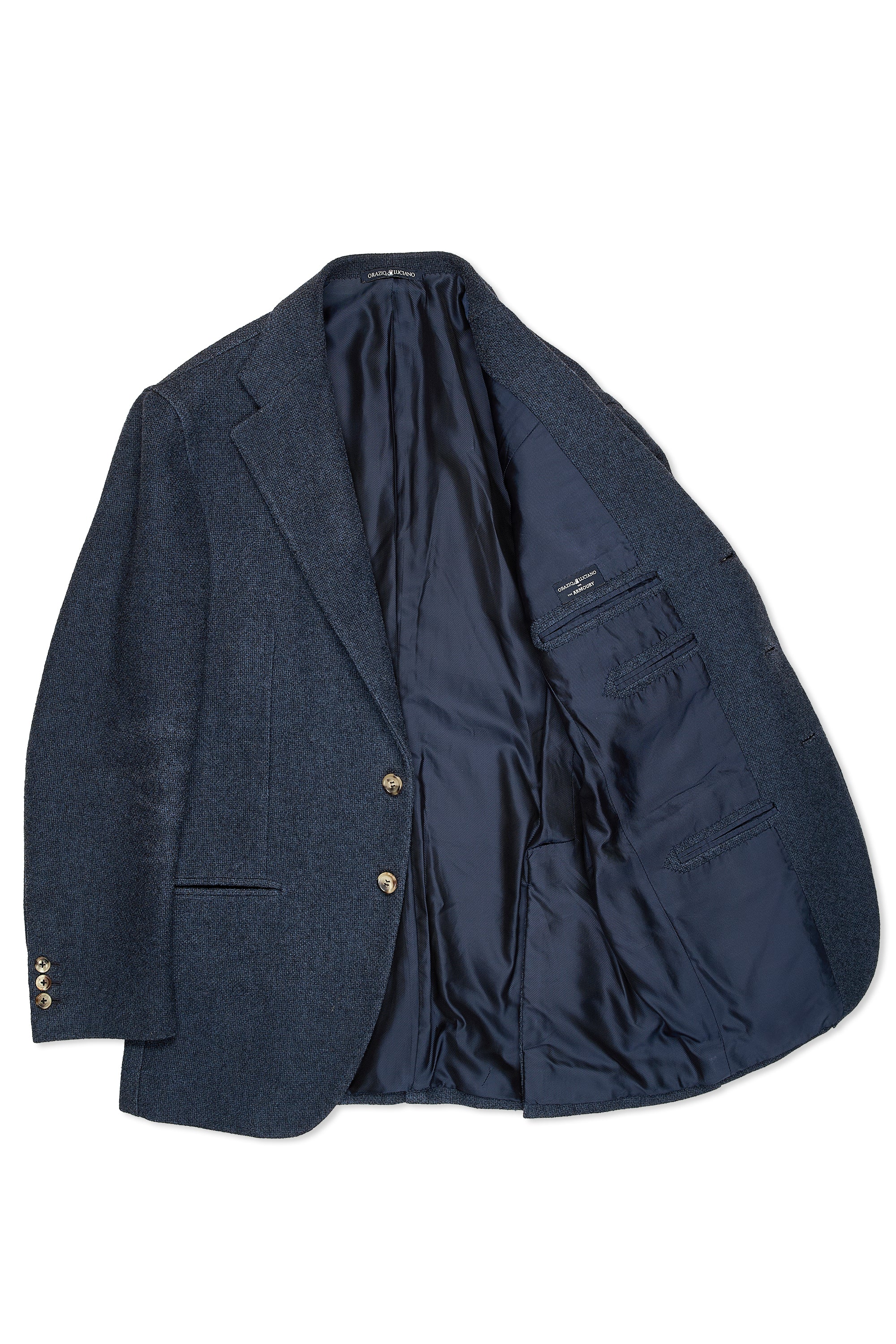 Orazio Luciano Blue Wool Tweed Sport Coat