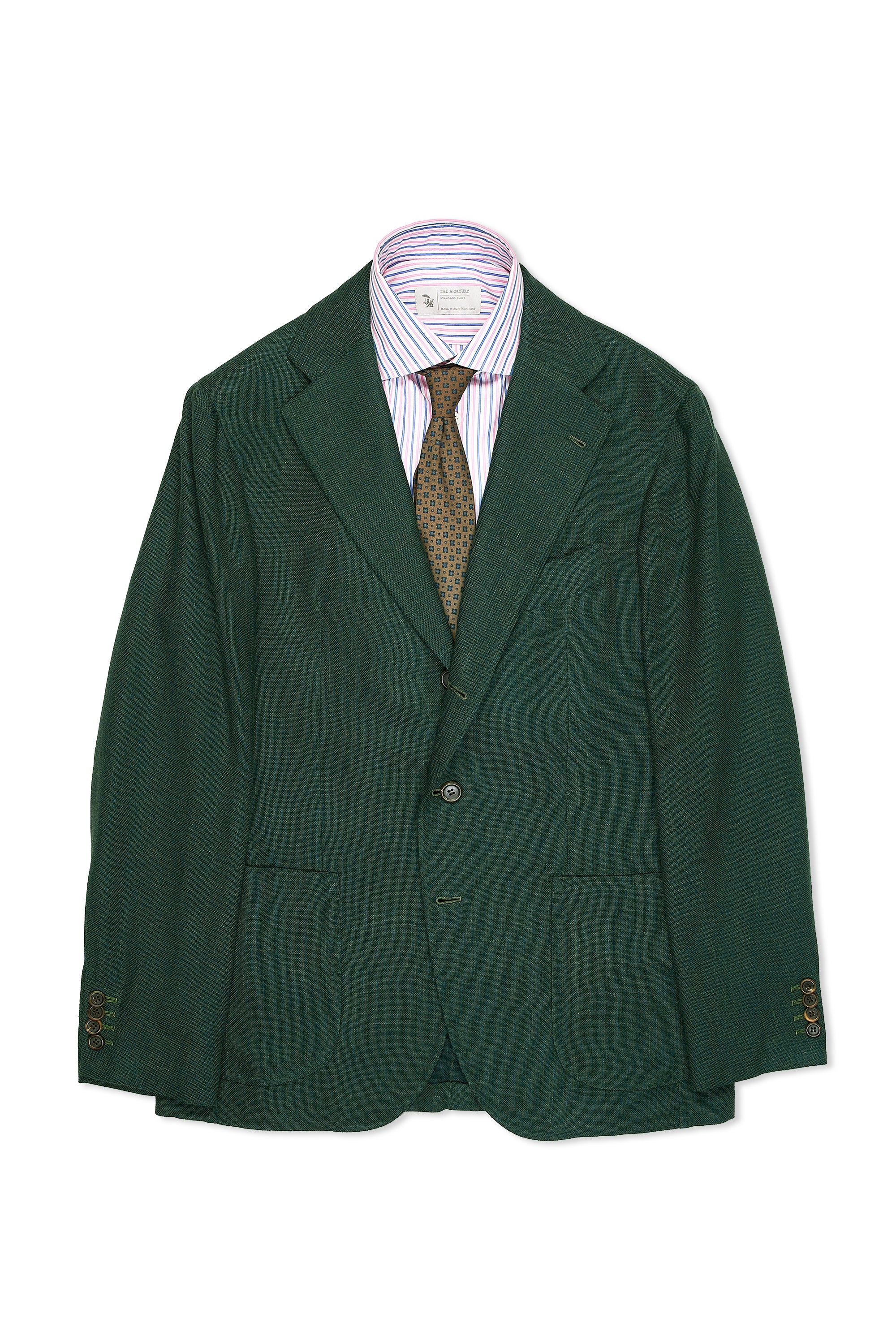 Orazio Luciano Green Wool/Silk/Linen Sport Coat