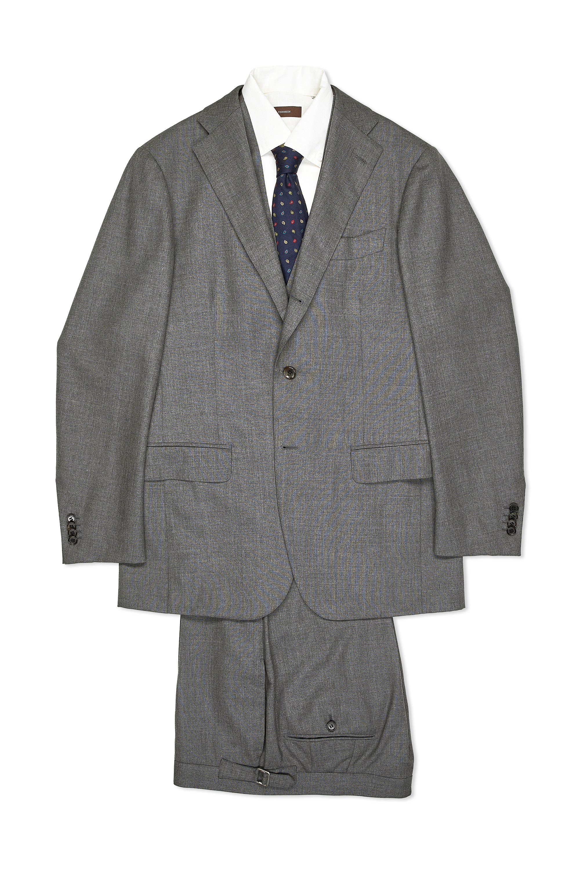 Ring Jacket Mid Grey Wool 3 Piece Suit MTO
