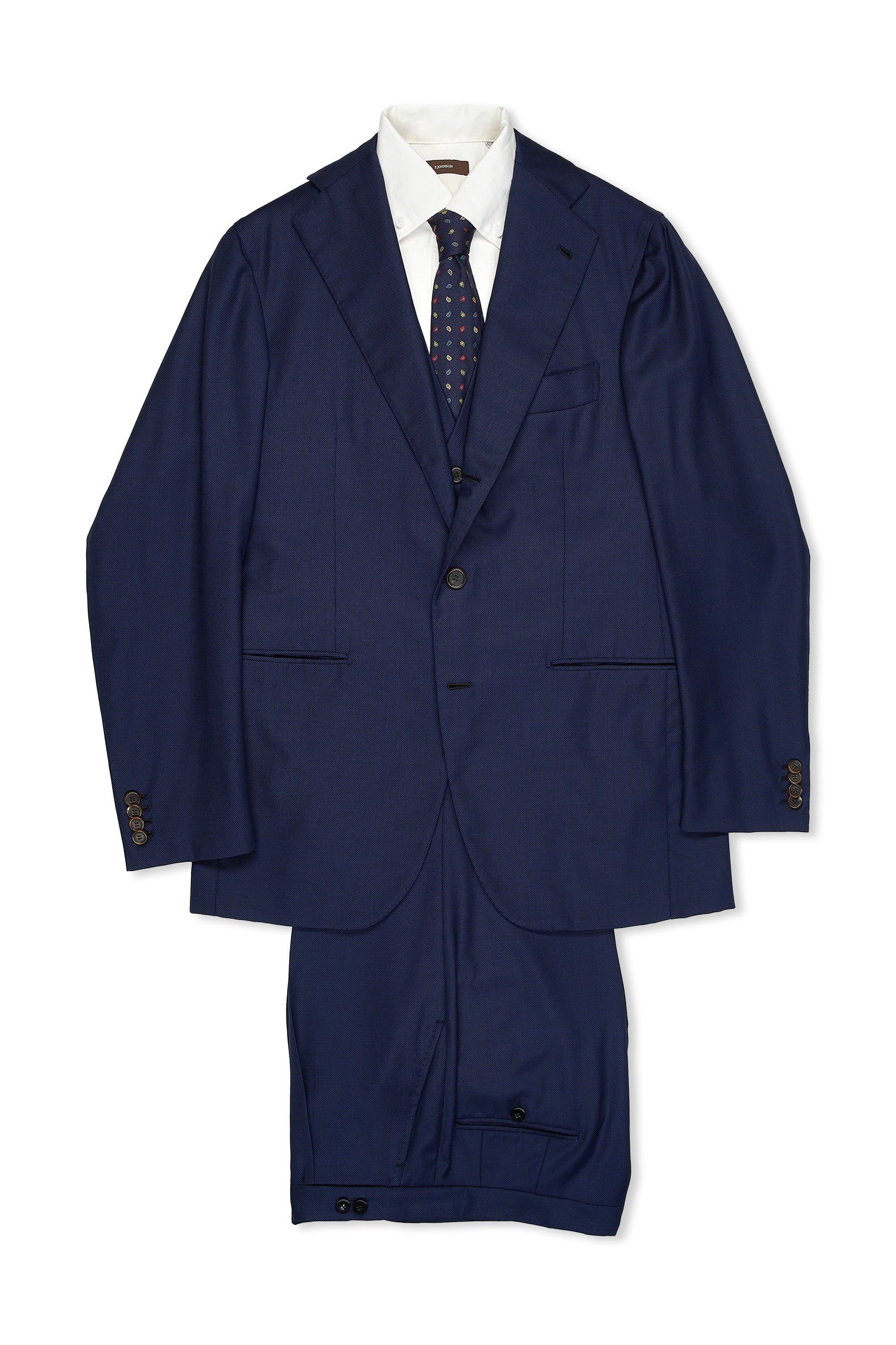 Orazio Luciano Navy Virgin Wool 3 Piece Suit