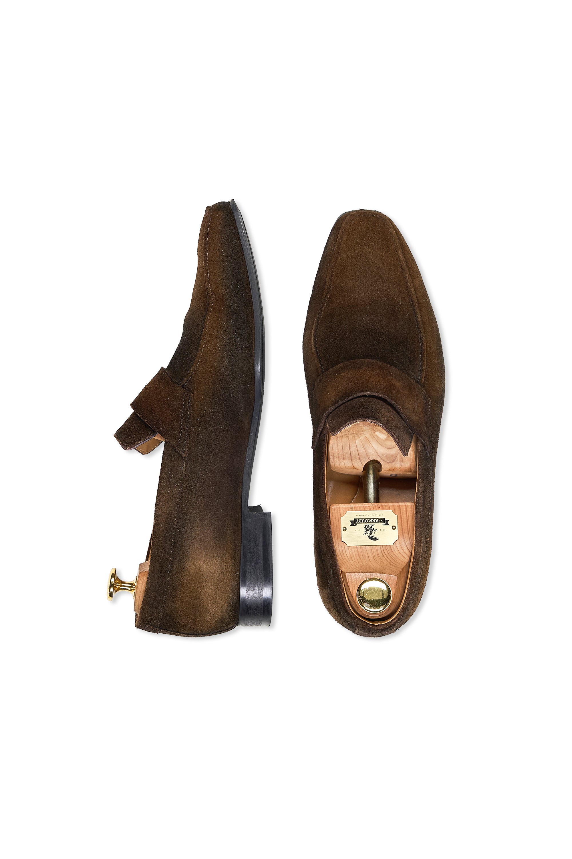 Corthay Brown Suede Loafers