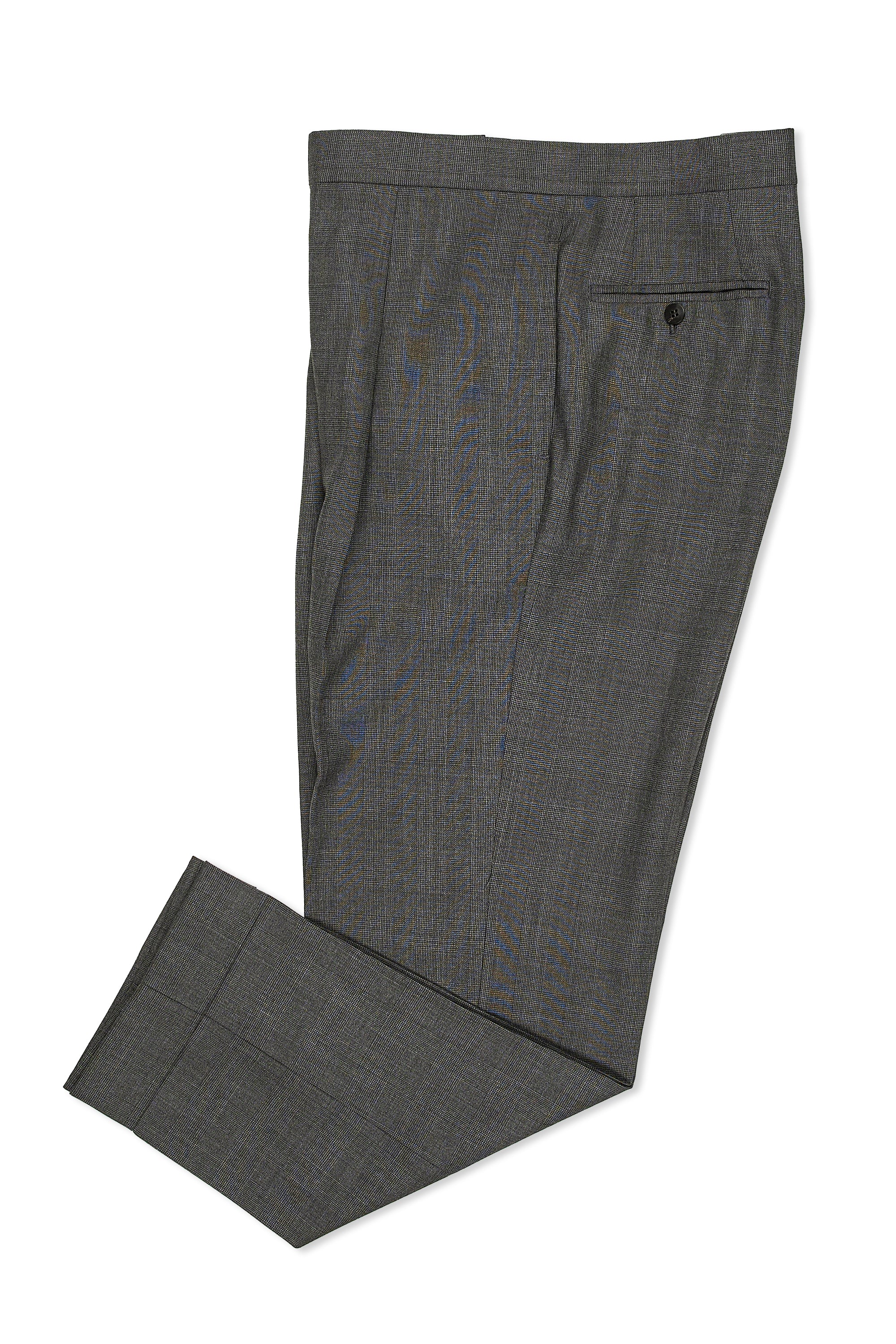Orazio Luciano Dark Grey Check Wool Trousers