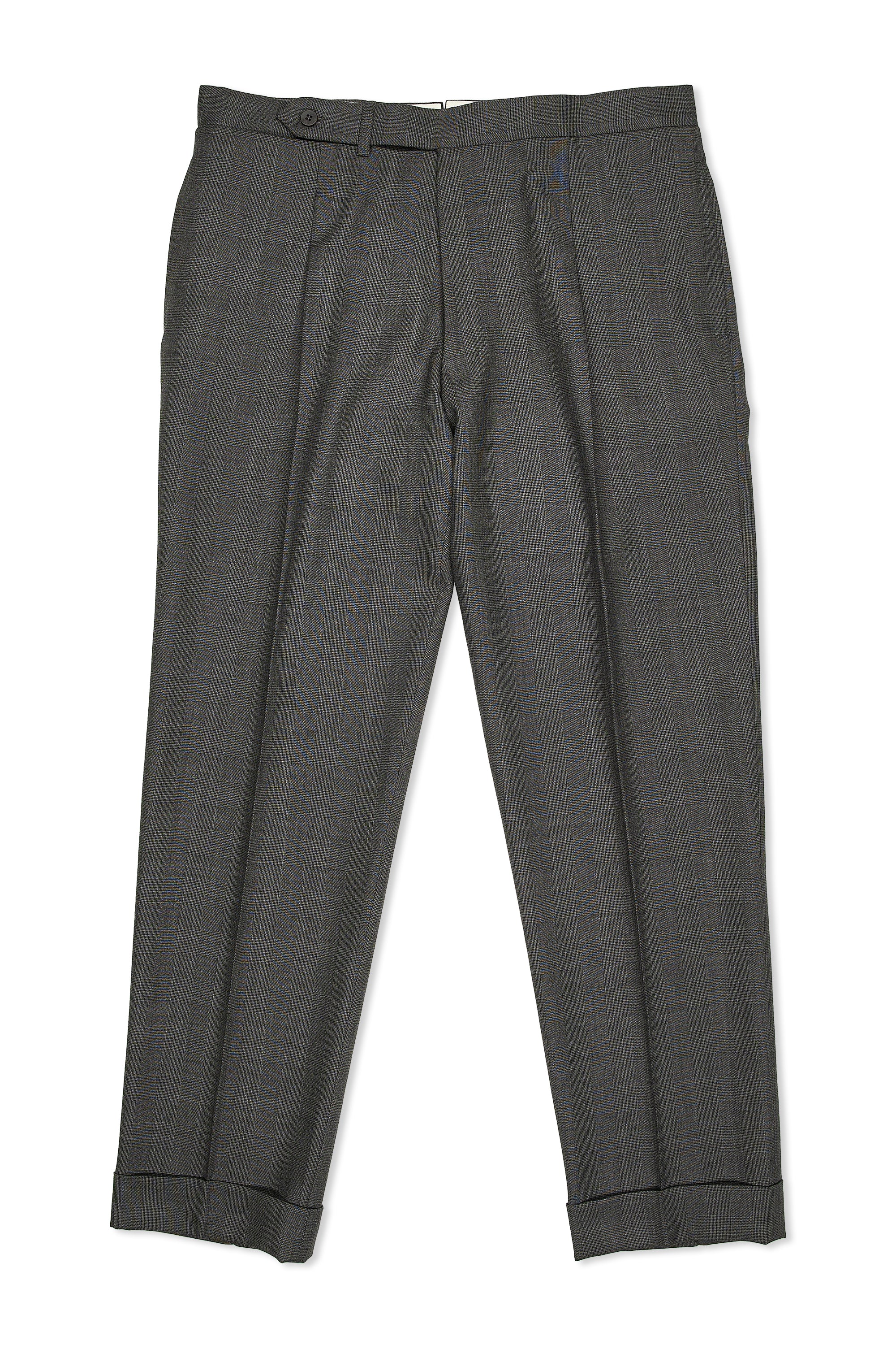 Orazio Luciano Dark Grey Check Wool Trousers