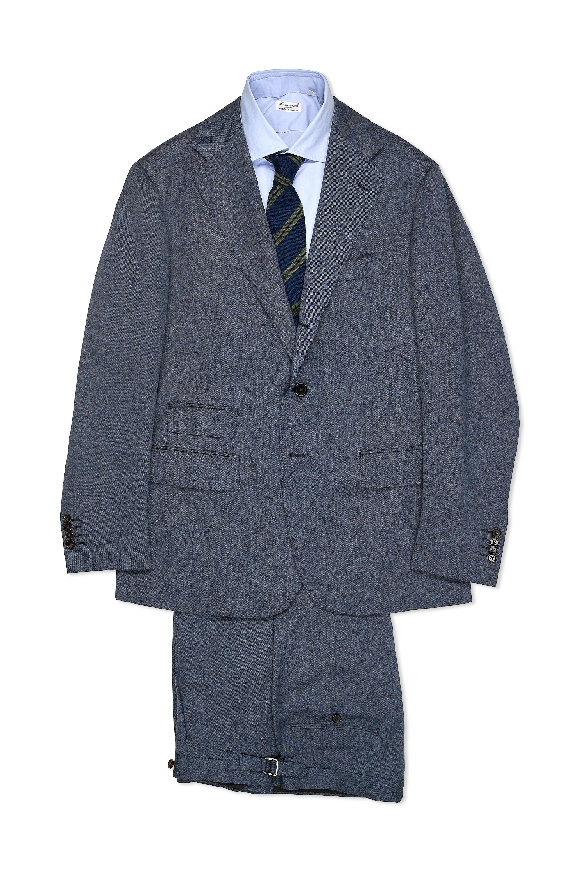 The Armoury by Ring Jacket Model 3 Grey Blue Wool Suit MTO