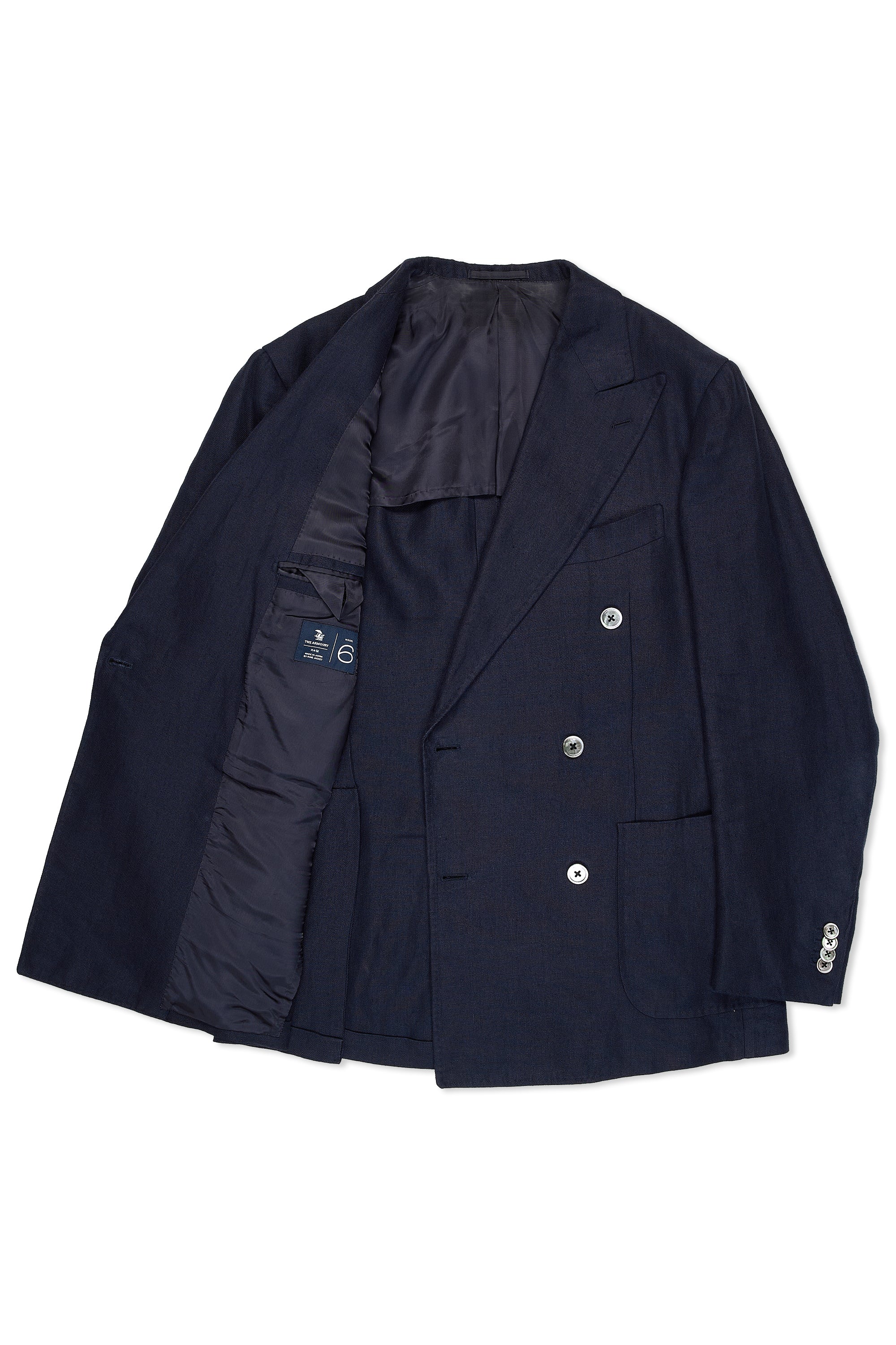 The Armoury Model 6A Navy Linen Double Breasted Suit