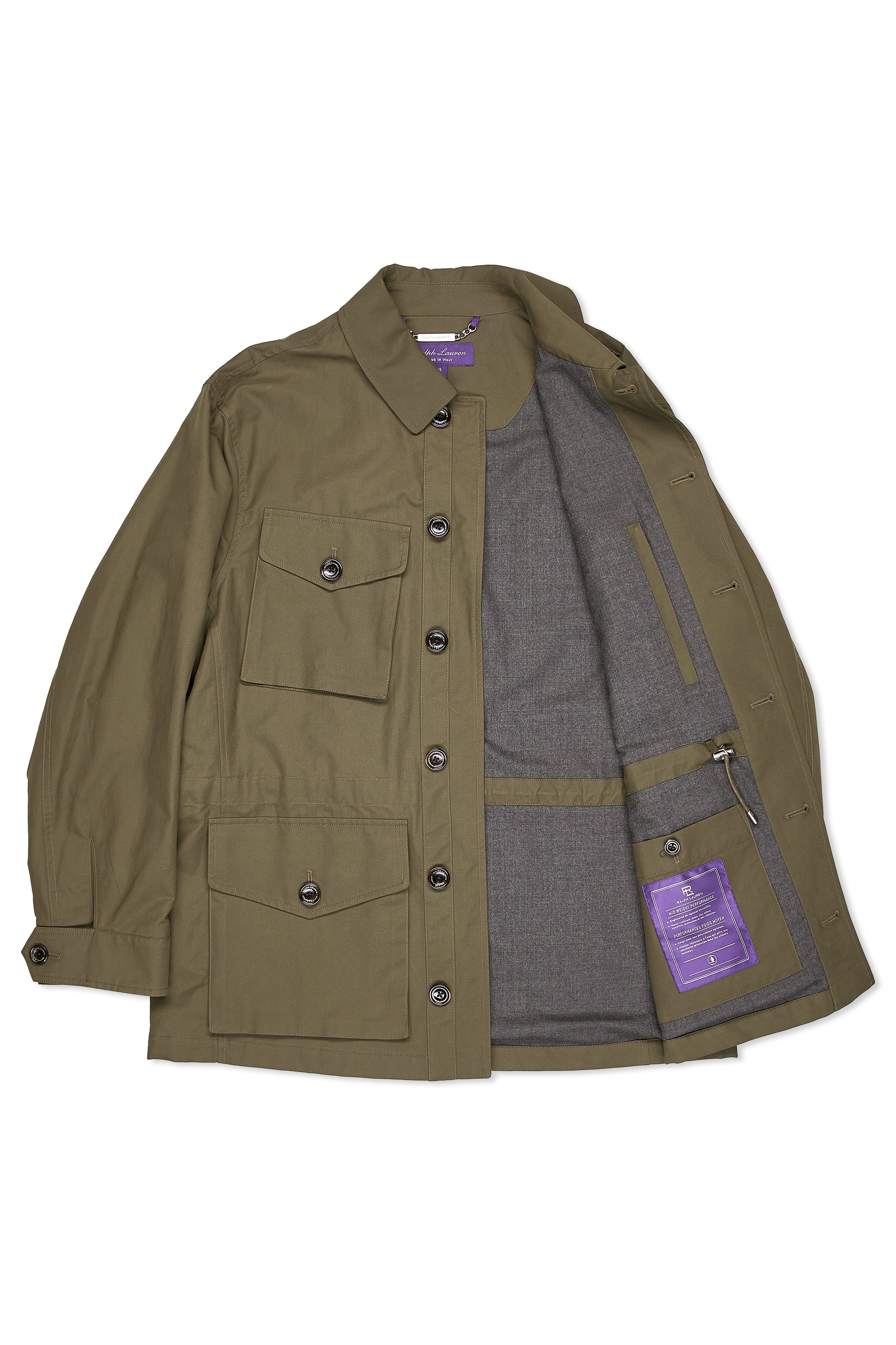 Ralph Lauren Purple Label Olive Cotton Four-Pocket Jacket