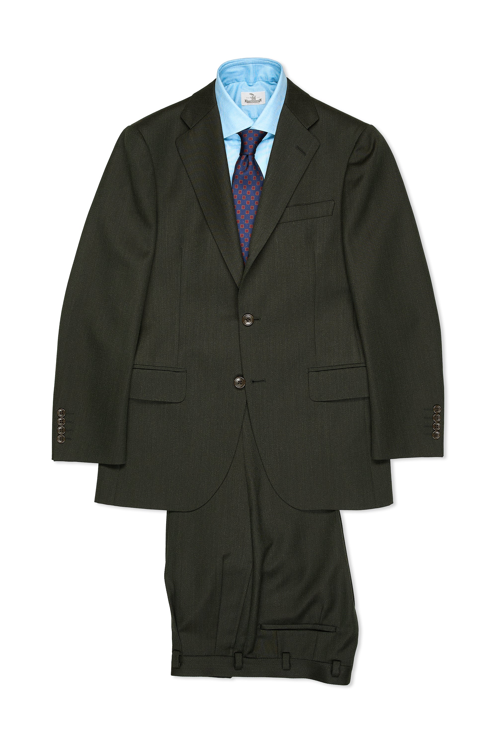 Sarto Moss Green Twill Covert Wool Suit MTM