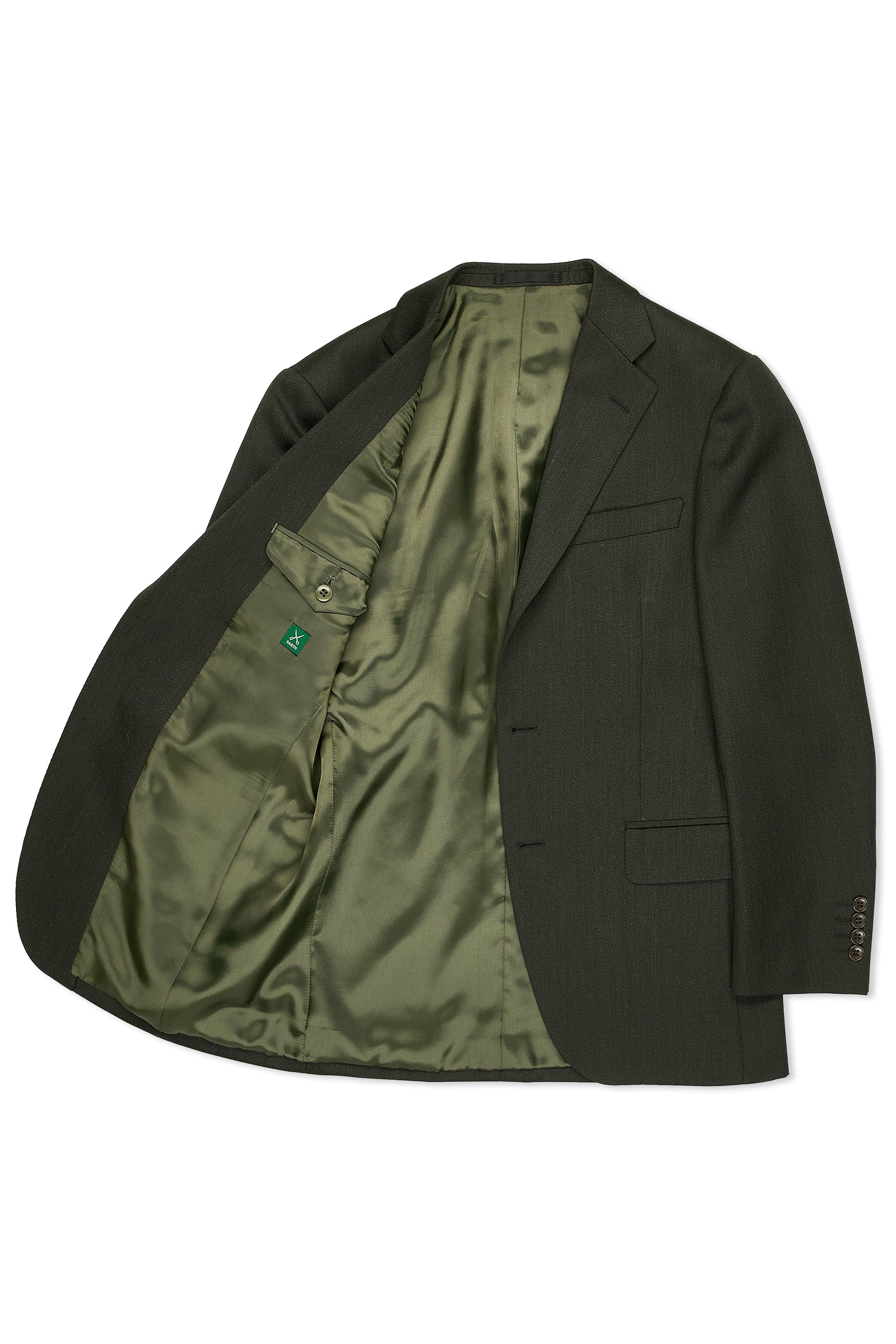 Sarto Moss Green Twill Covert Wool Suit MTM