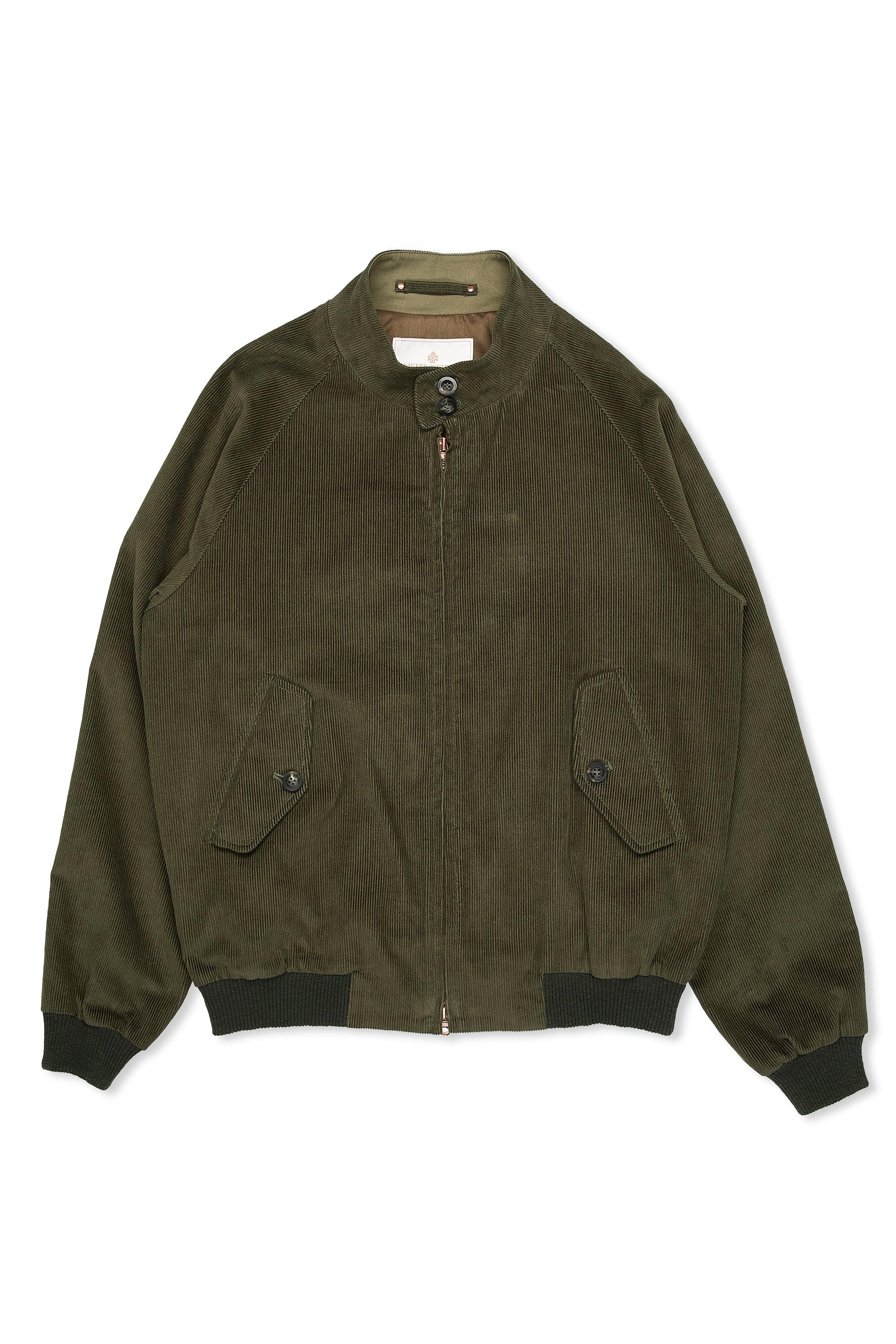 Private White V.C. Olive Cotton Corduroy Harrington Jacket