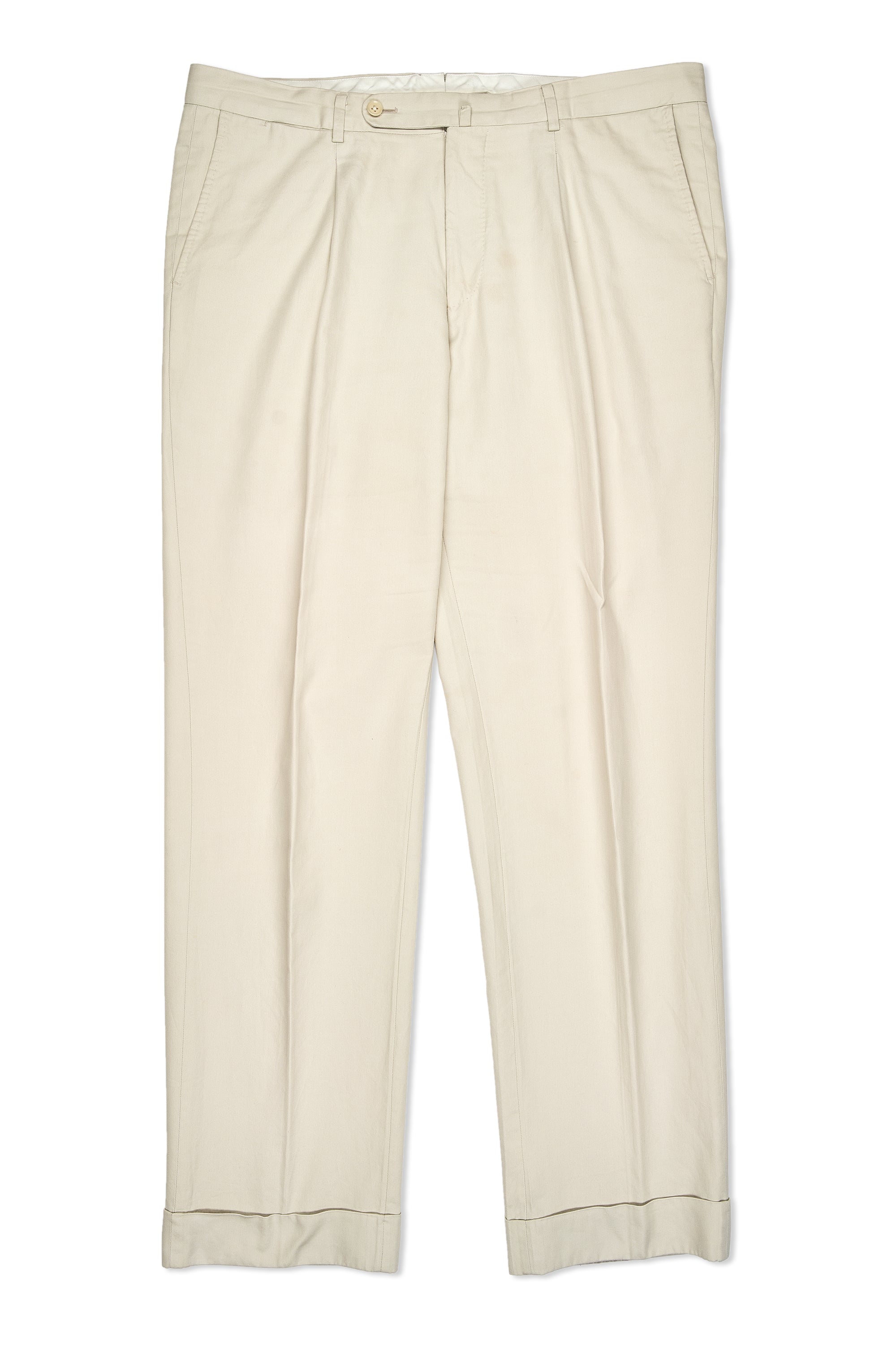 Ring Jacket Meister Light Beige Cotton Chinos MTO