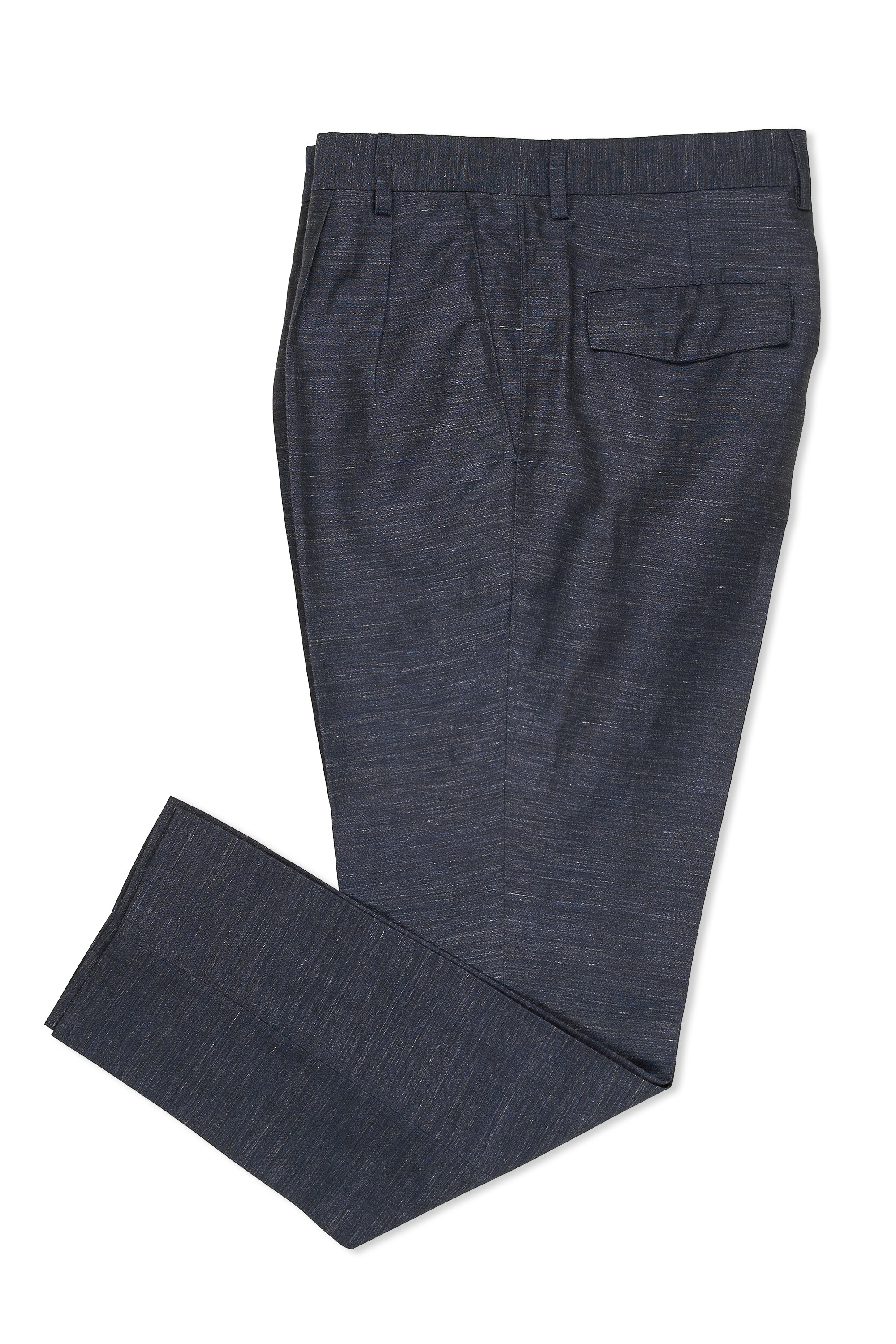 Brunello Cucinelli Navy Linen/Wool Drawstring Trousers