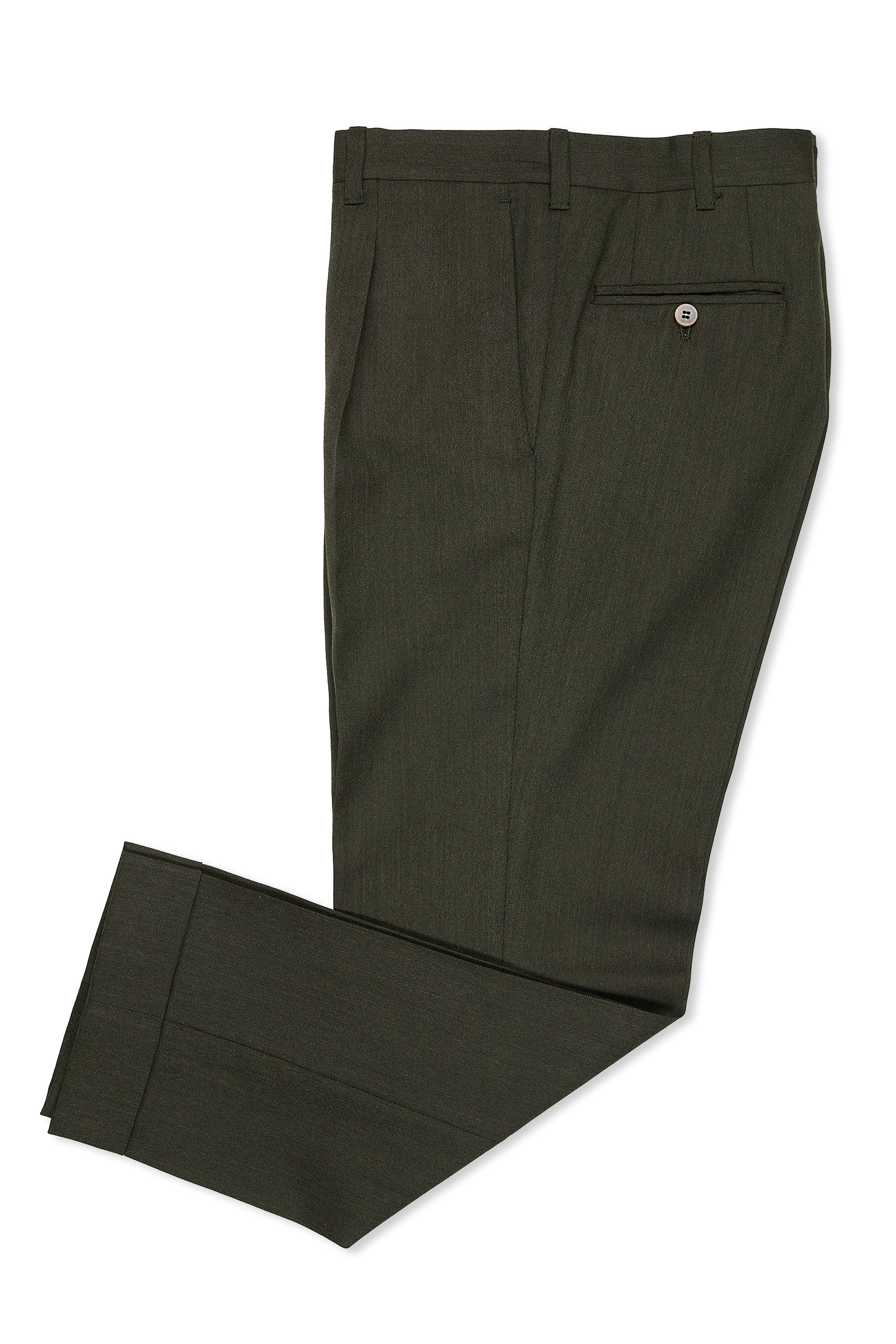 Orazio Luciano Dark Green Wool Trousers
