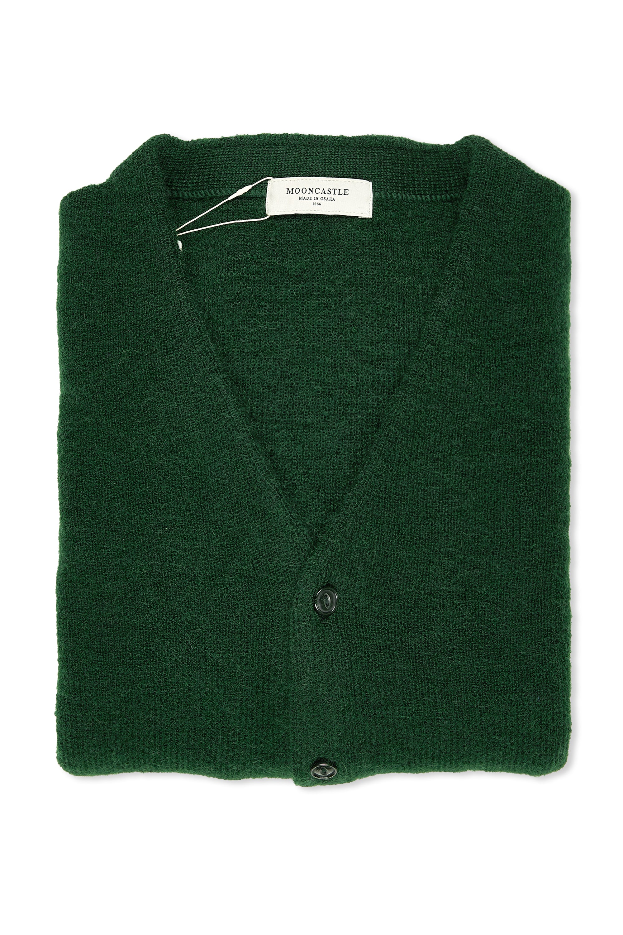 Moon Castle Green Kid Mohair/Nylon/Wool Cardigan *sample*