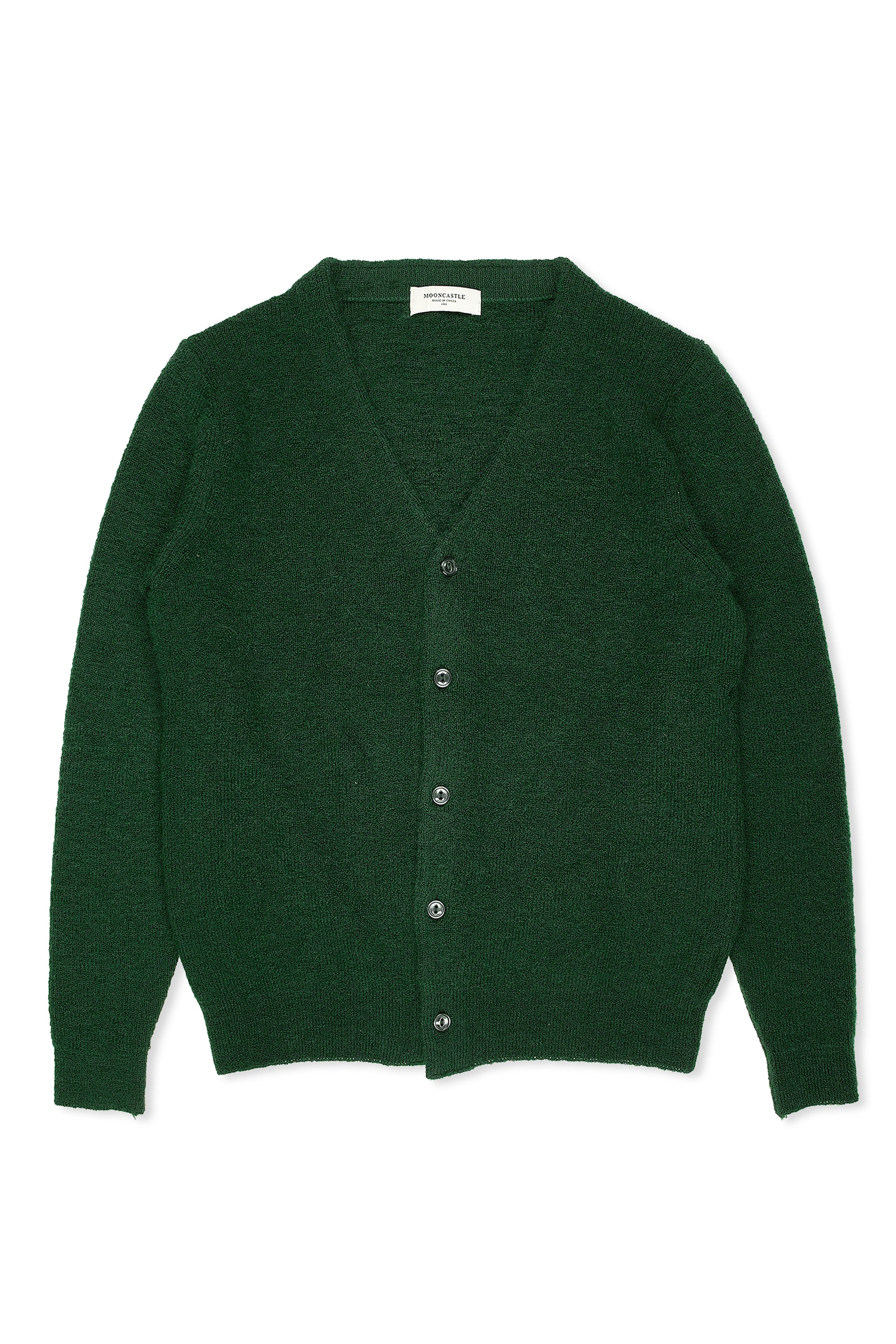 Moon Castle Green Kid Mohair/Nylon/Wool Cardigan *sample*