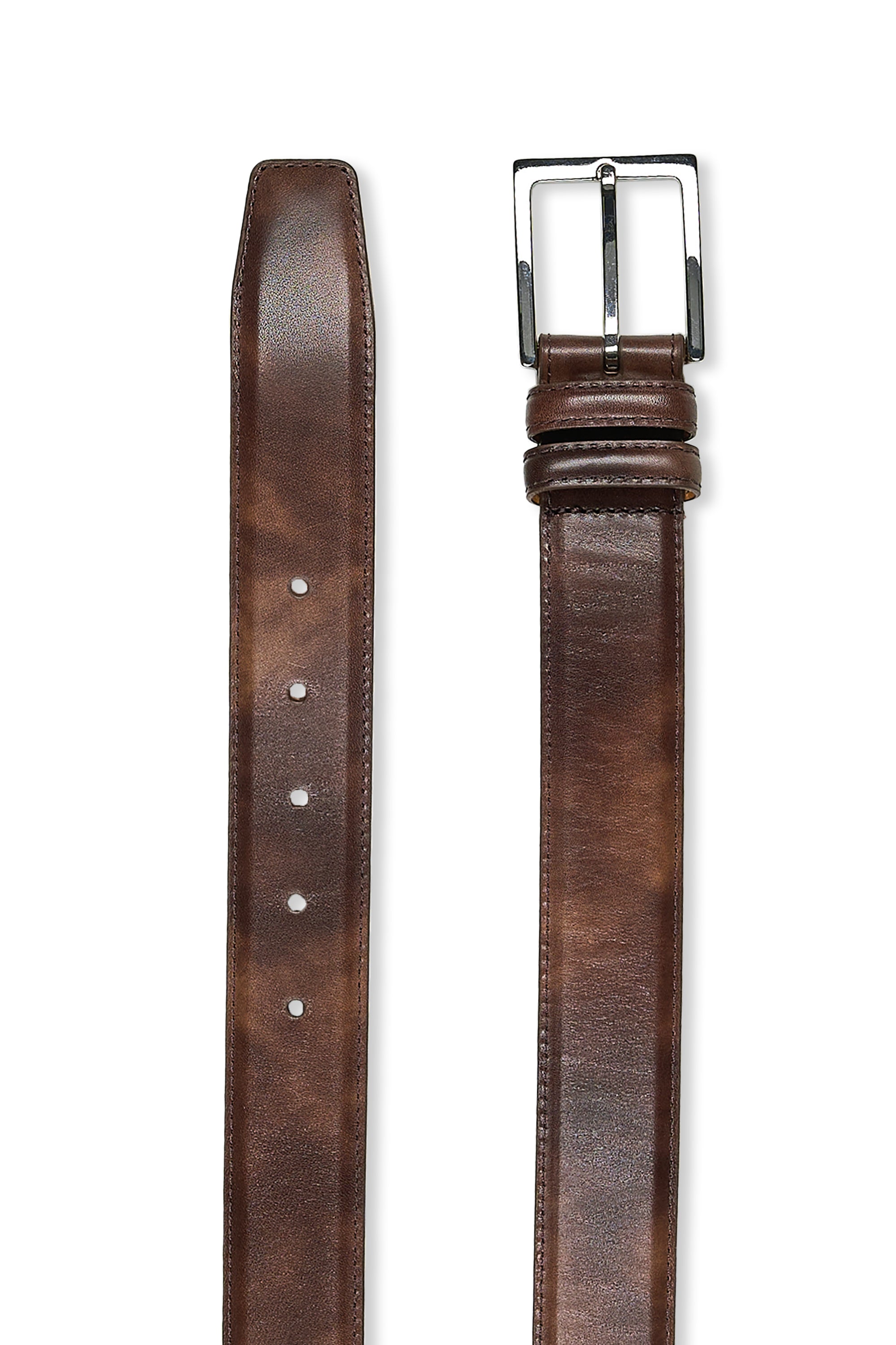 Carmina C02571-028 Dark Brown Museum Calf with Nickel Buckle Belt
