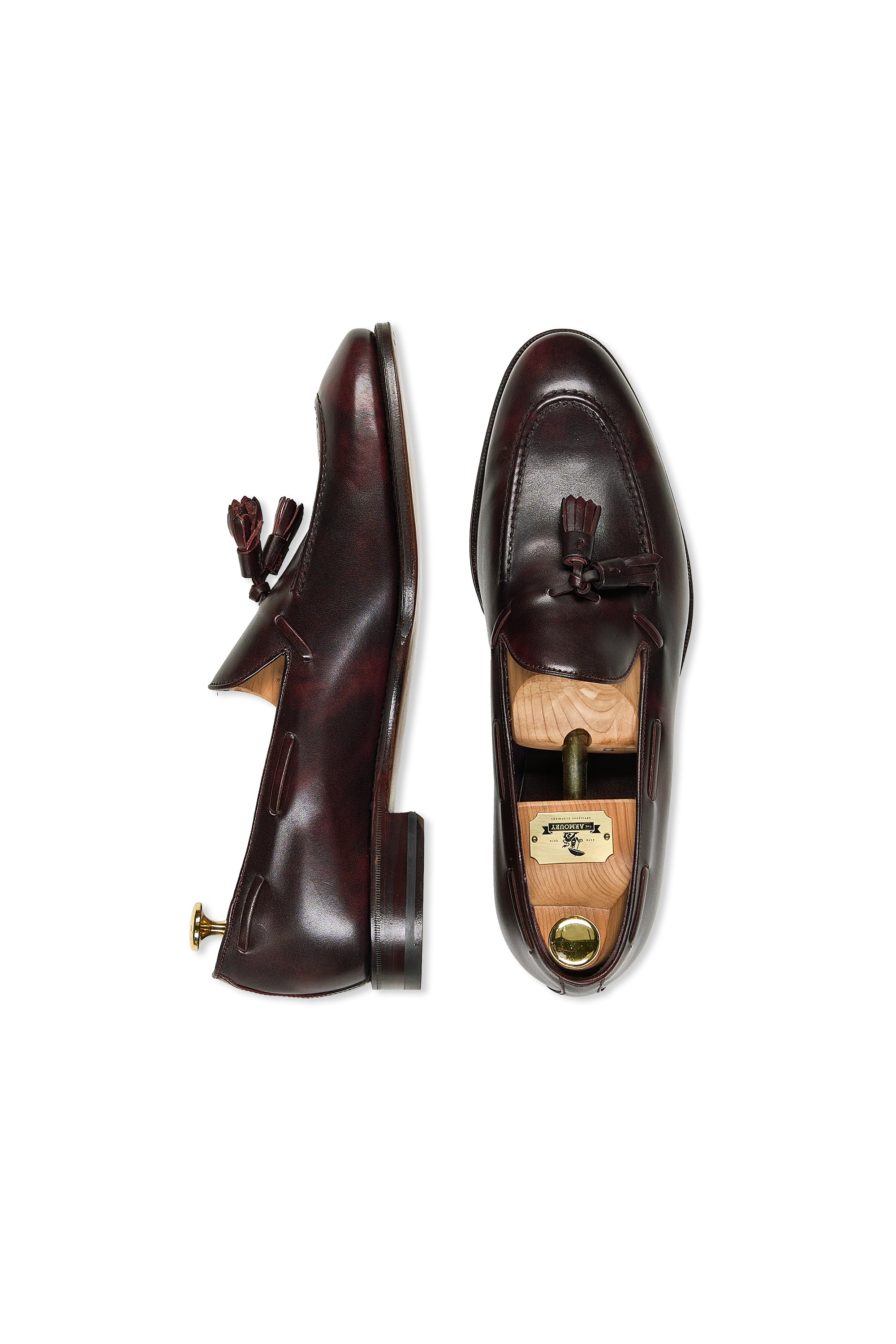Carmina Uetam 80289 Burgundy Museum Calf Tassel Loafers