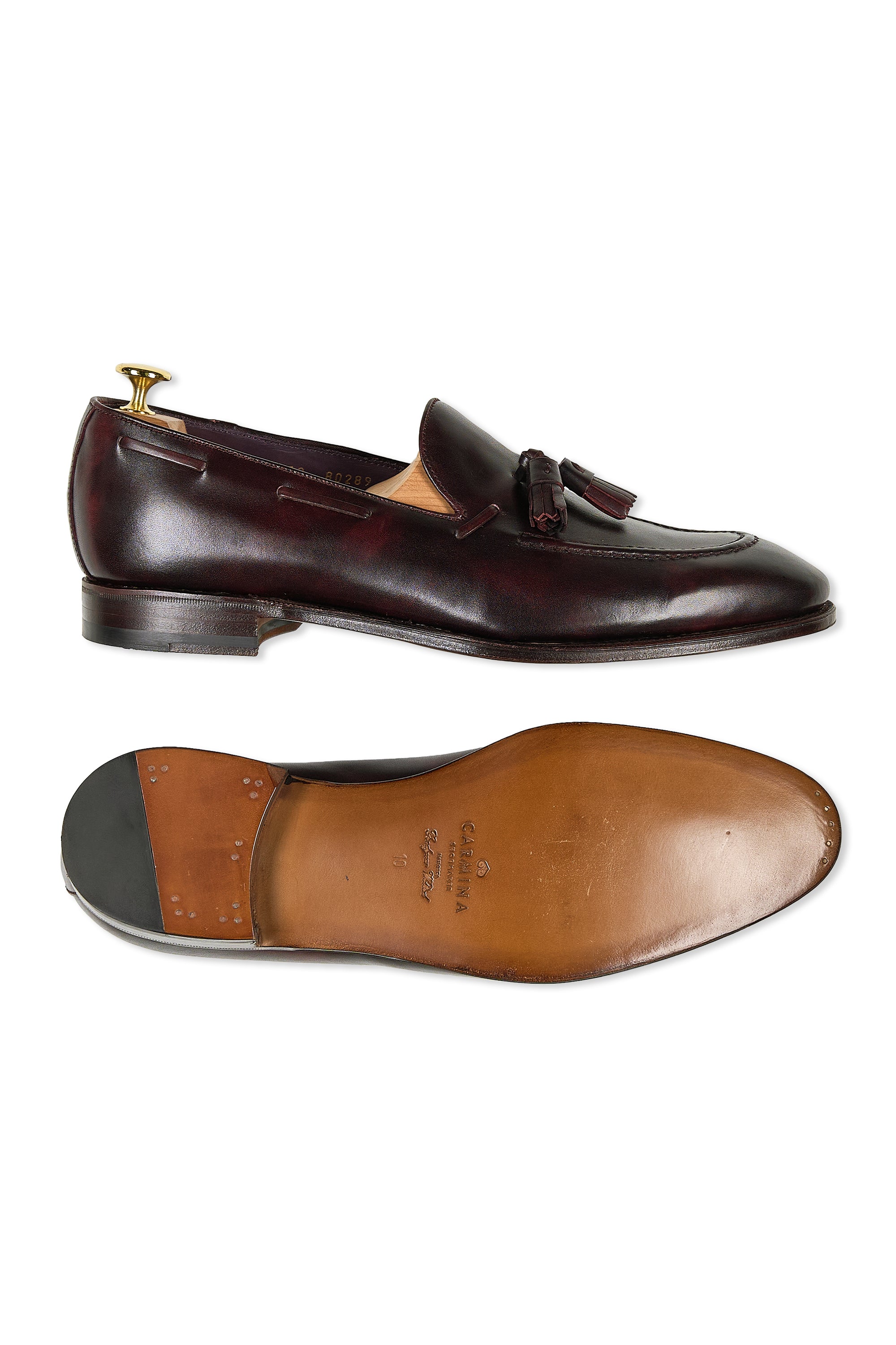 Carmina Uetam 80289 Burgundy Museum Calf Tassel Loafers
