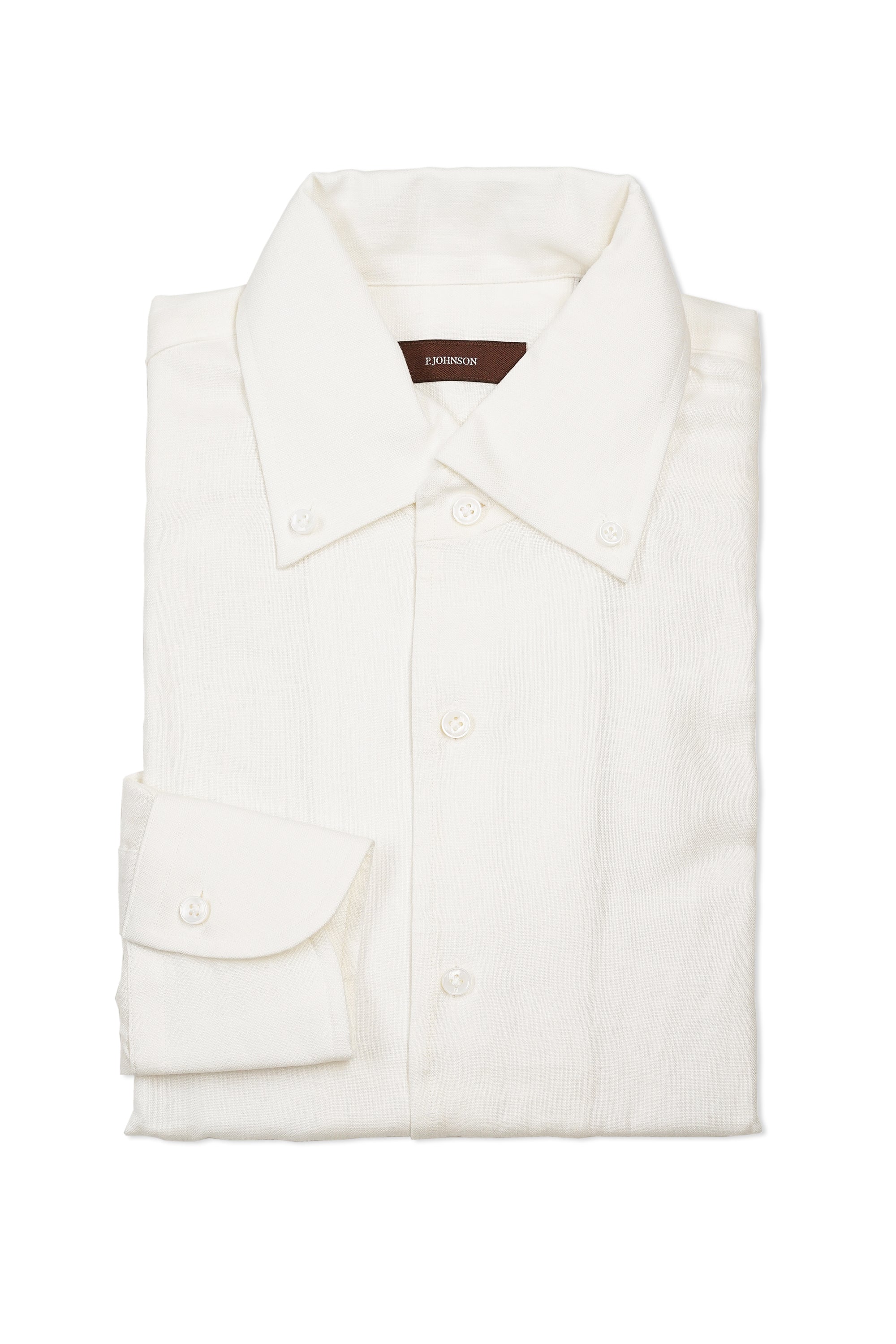 P. Johnson Off White Linen Button Down Shirt