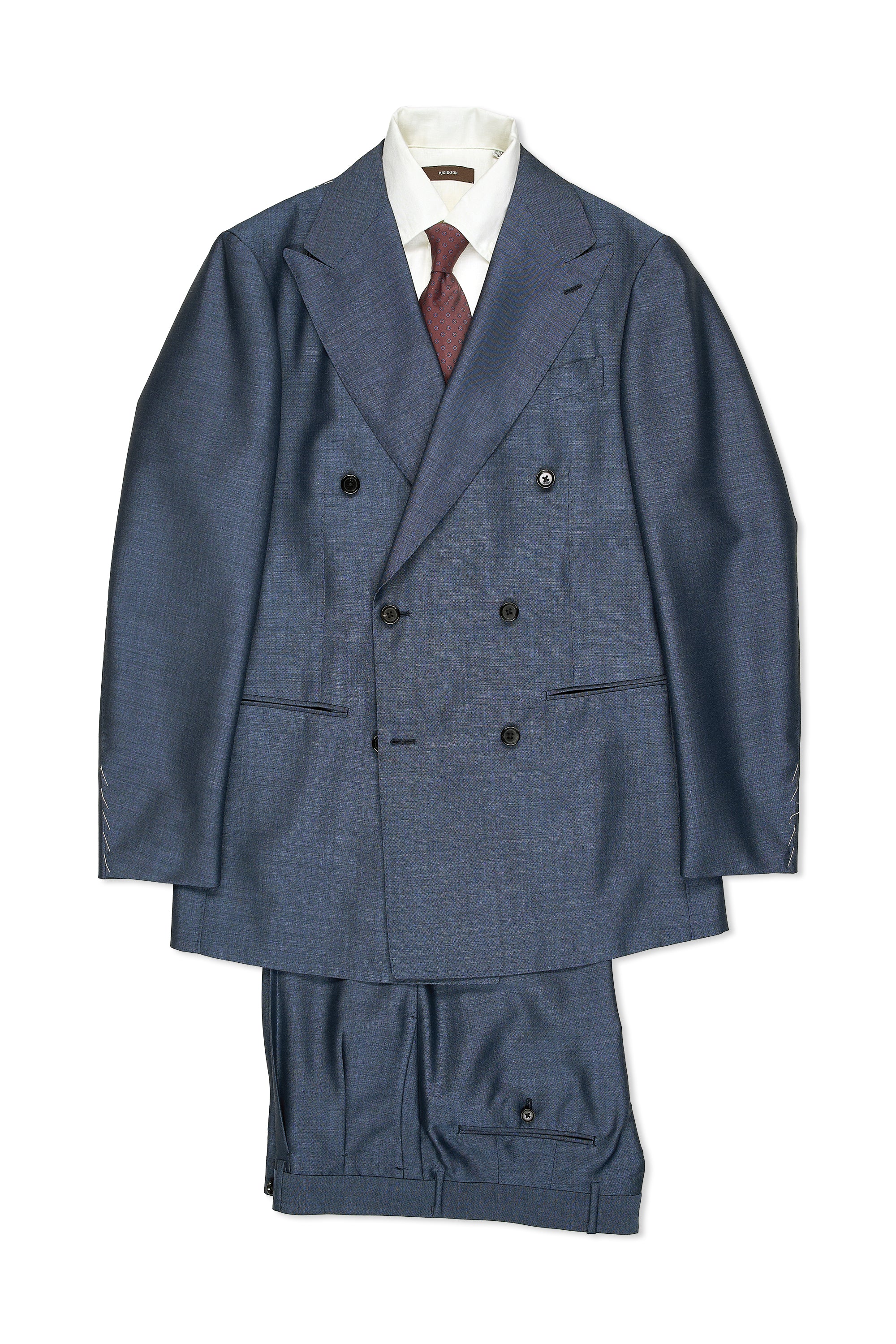 Ring Jacket Meister 296EH Slate Blue Mohair/Wool DB Suit
