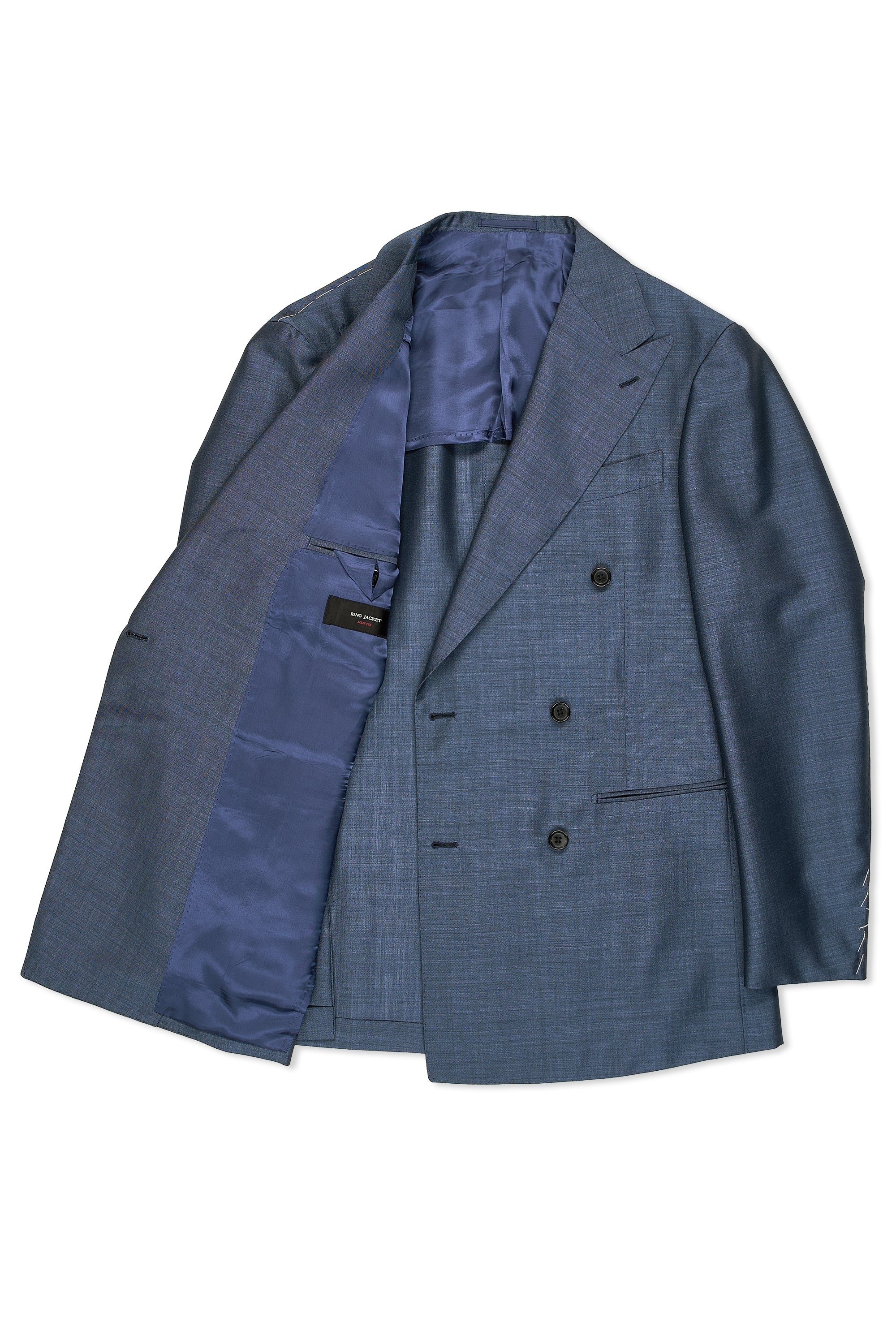 Ring Jacket Meister 296EH Slate Blue Mohair/Wool DB Suit