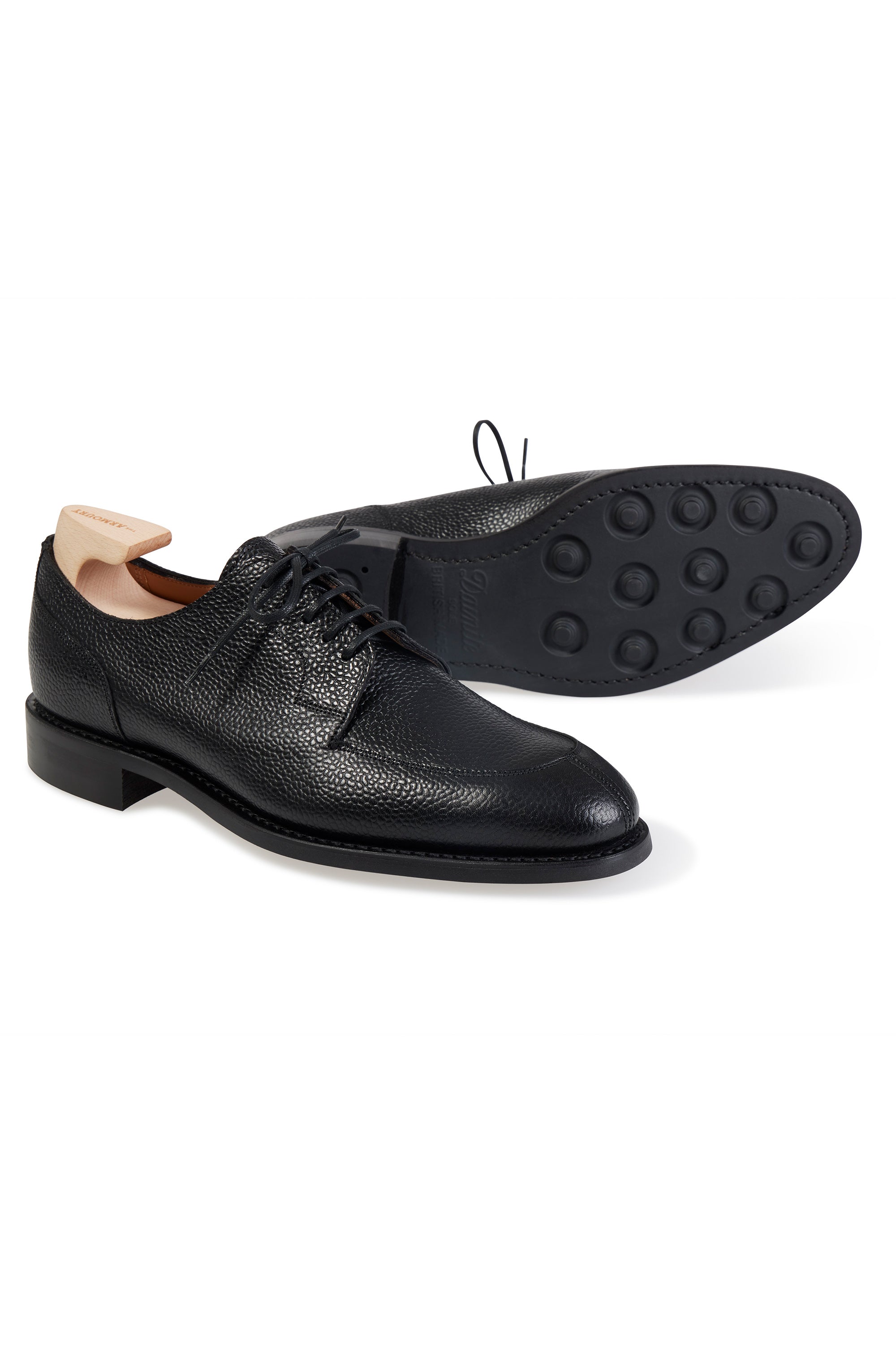 The Armoury FS5 Gilman Black Grained Leather Split Toe Derby Shoes *factory seconds*