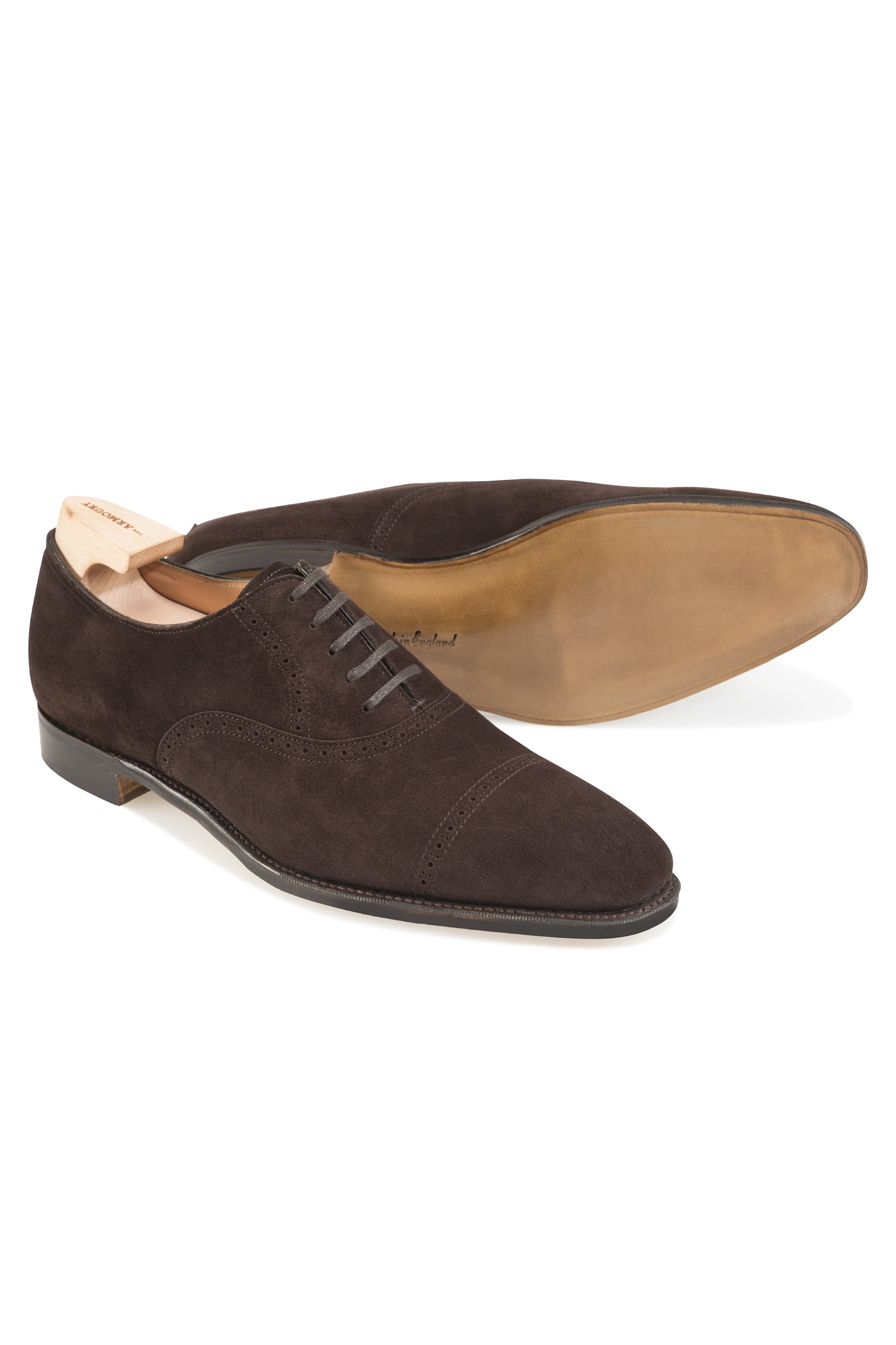 The Armoury Hajime Wyndham Brown Suede Self-Brogue Oxfords *factory seconds*