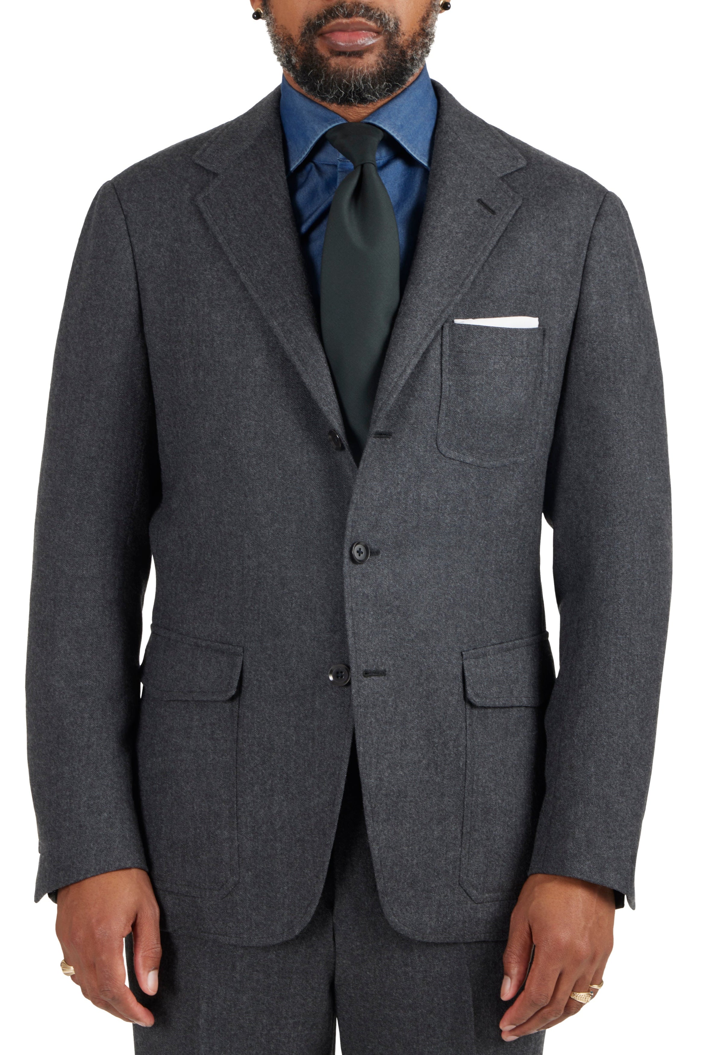 The Armoury Model 11A Charcoal RE023F31B Flannel Suit