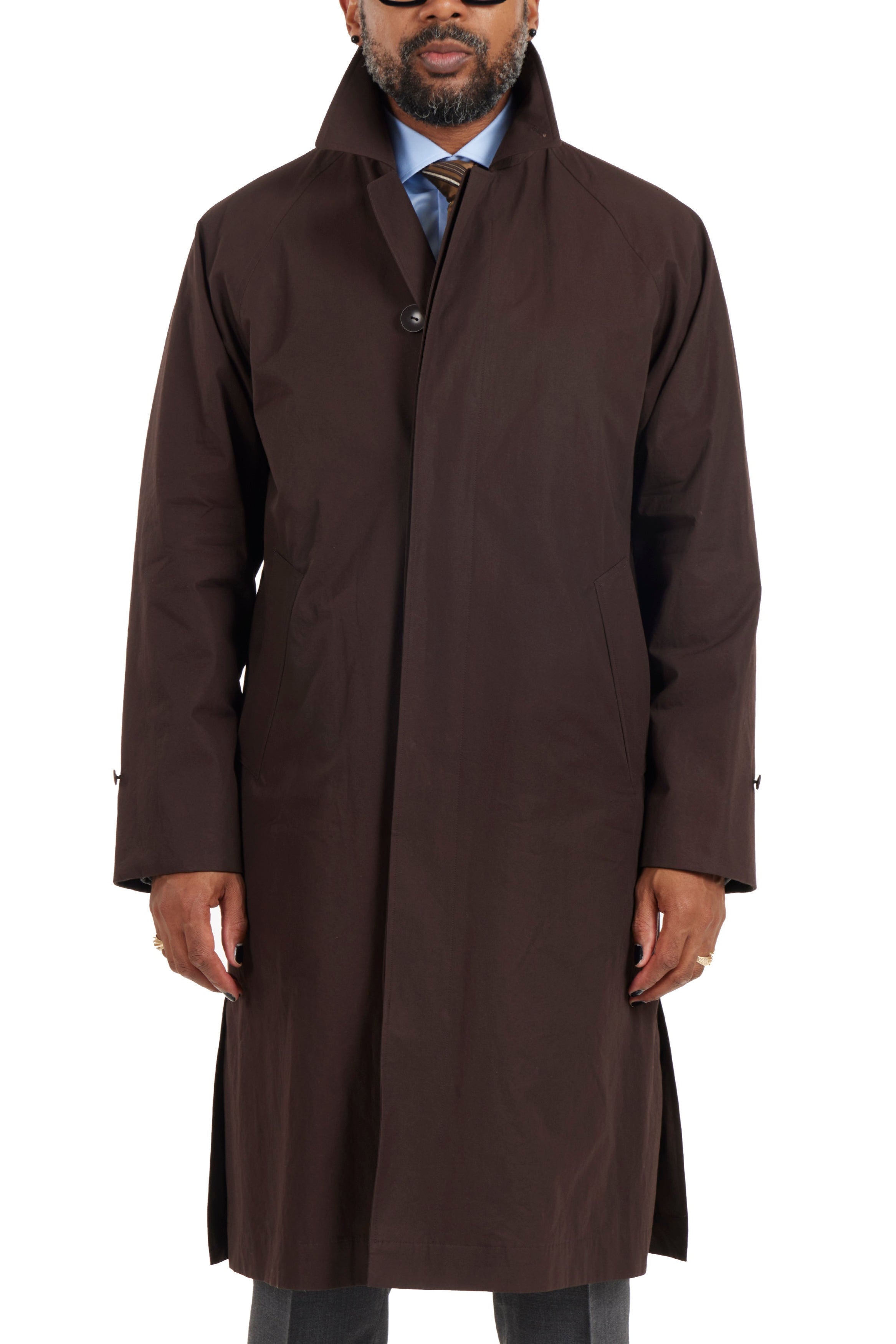 Cohérence RUIZ-FLC Brown Weather Resistant Cotton Cashmere Light Coat