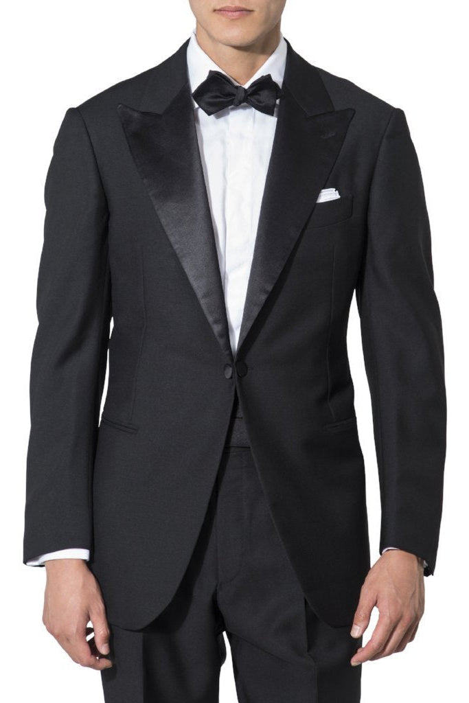 The Armoury Model 4 Wool/Mohair Peak Lapel Satin-faced Tuxedo Jacket