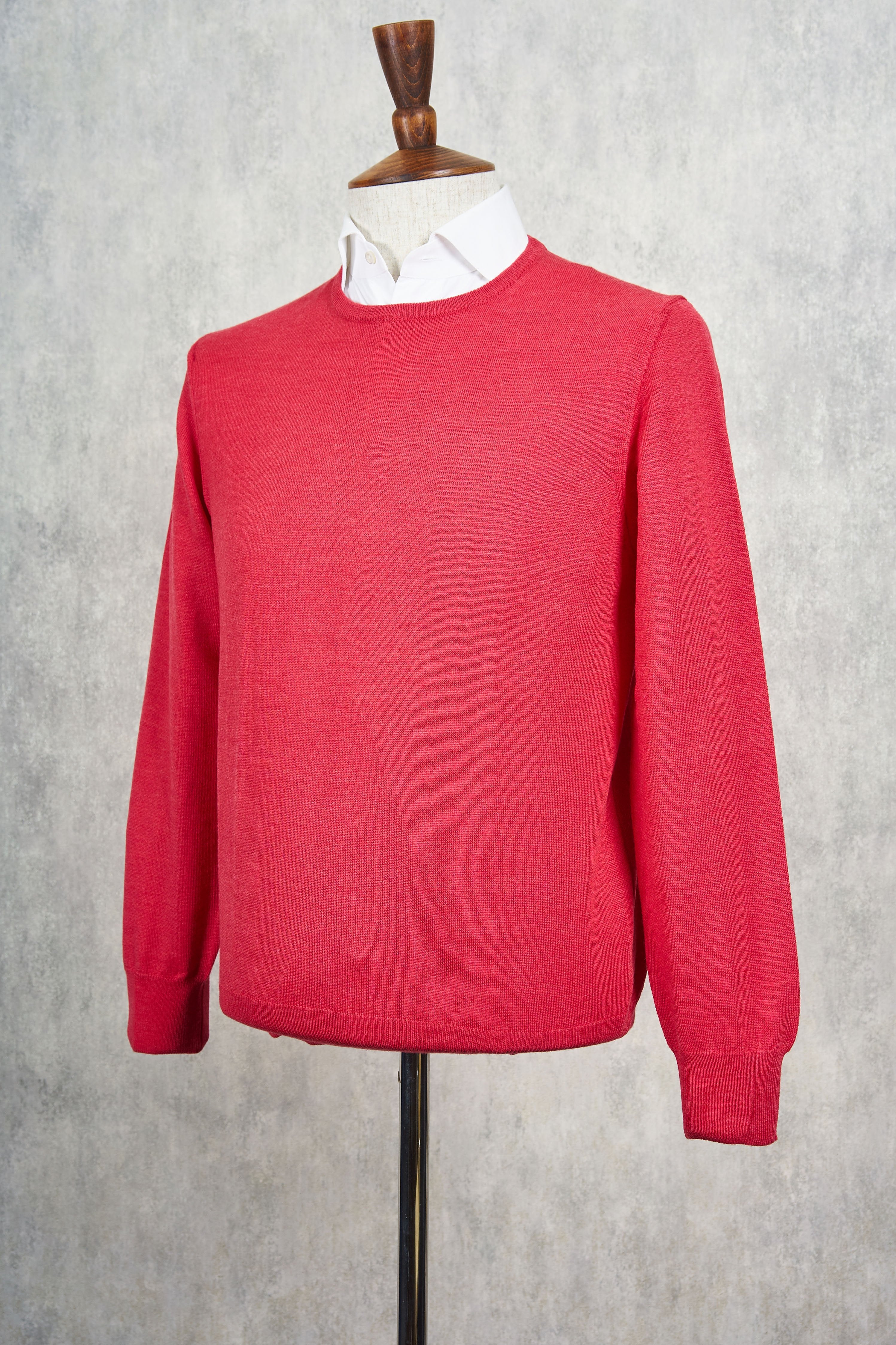 Ascot Chang Pink Extra-Fine Merino Wool Round Neck Sweater