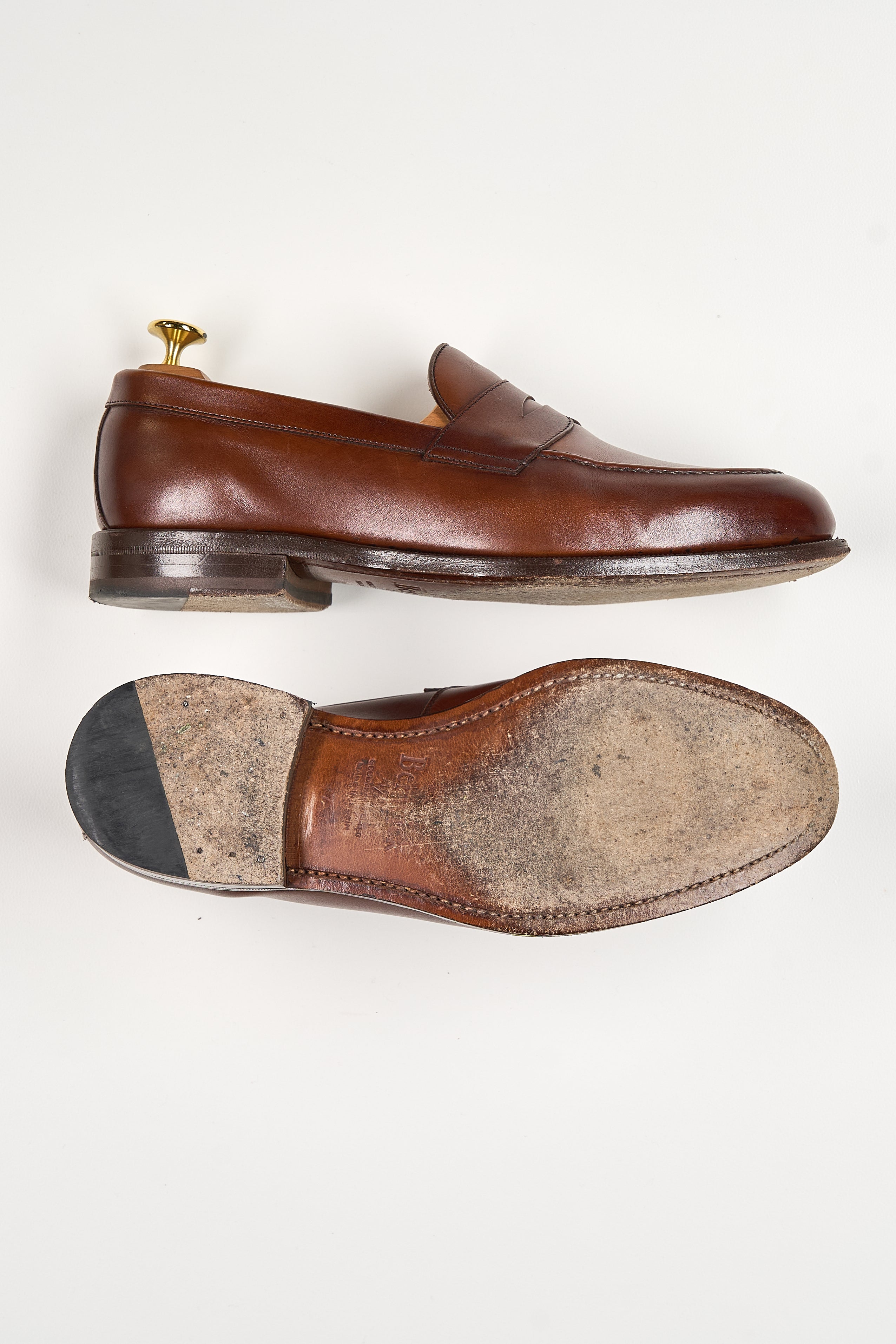 Berwick 1707 x Refinement Brown Calf Penny Loafers