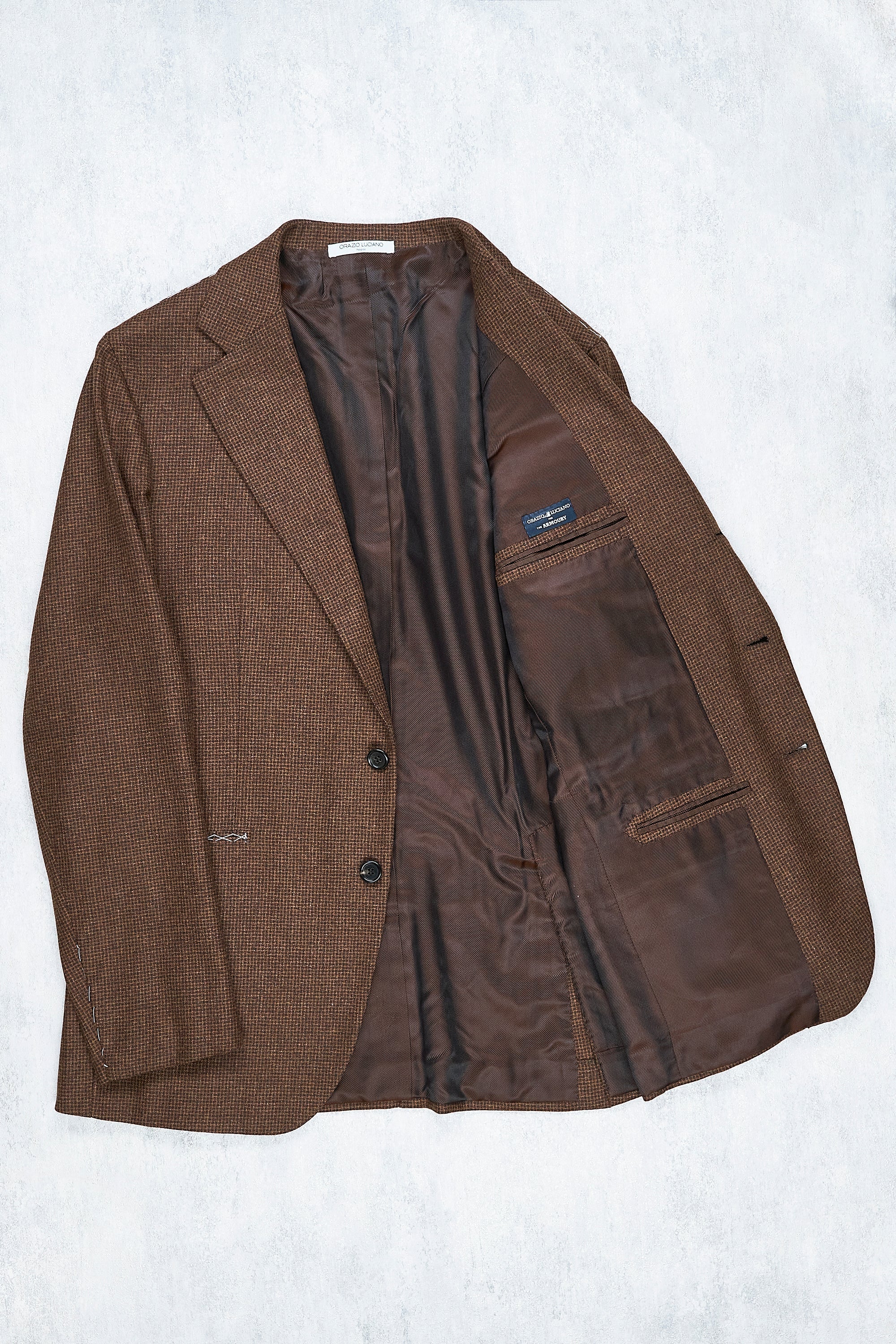Orazio Luciano Rustic Brown Vintage Wool/Cashmere Check Suit