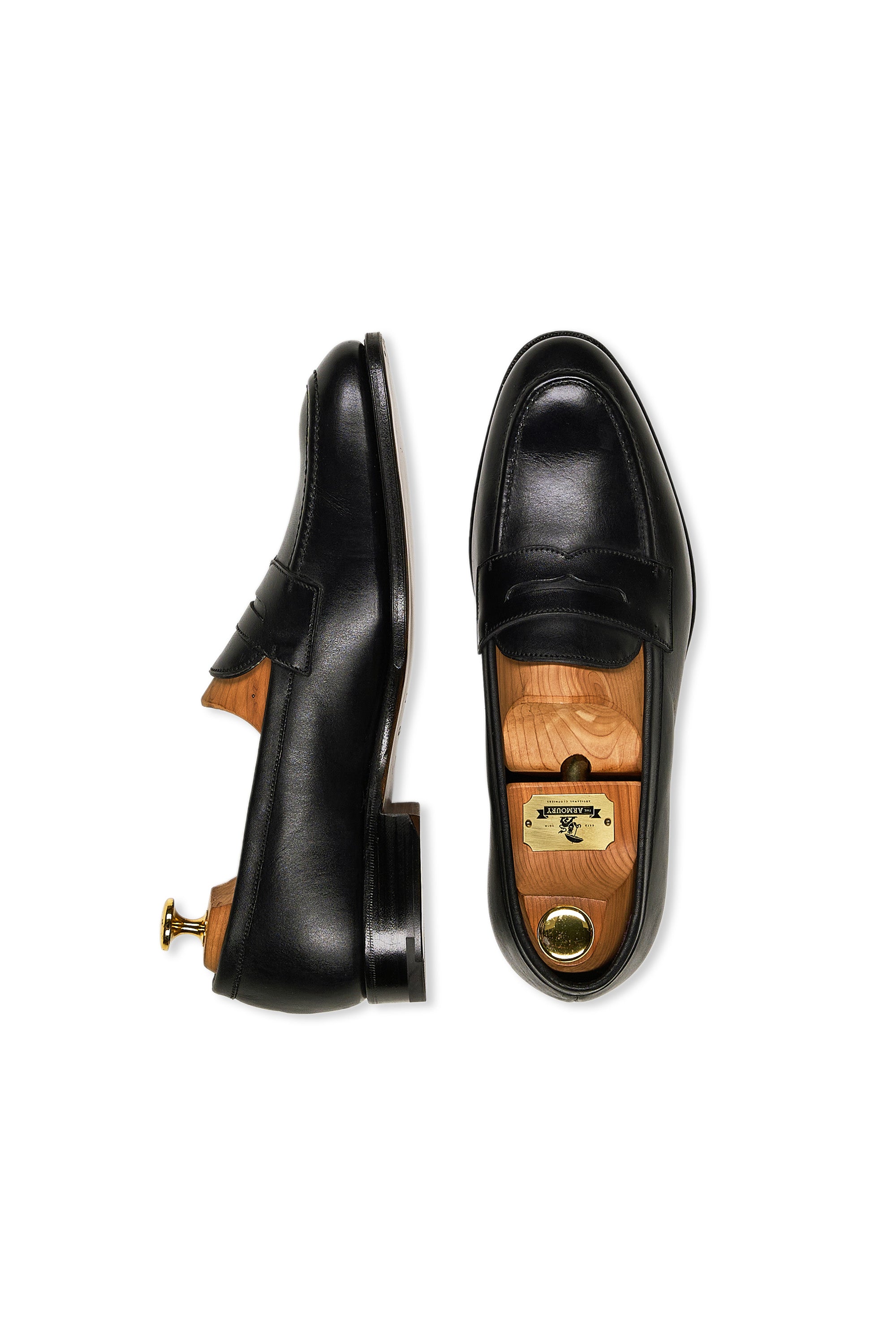 Carmina Uetam 80398 Black Calf Penny Loafers