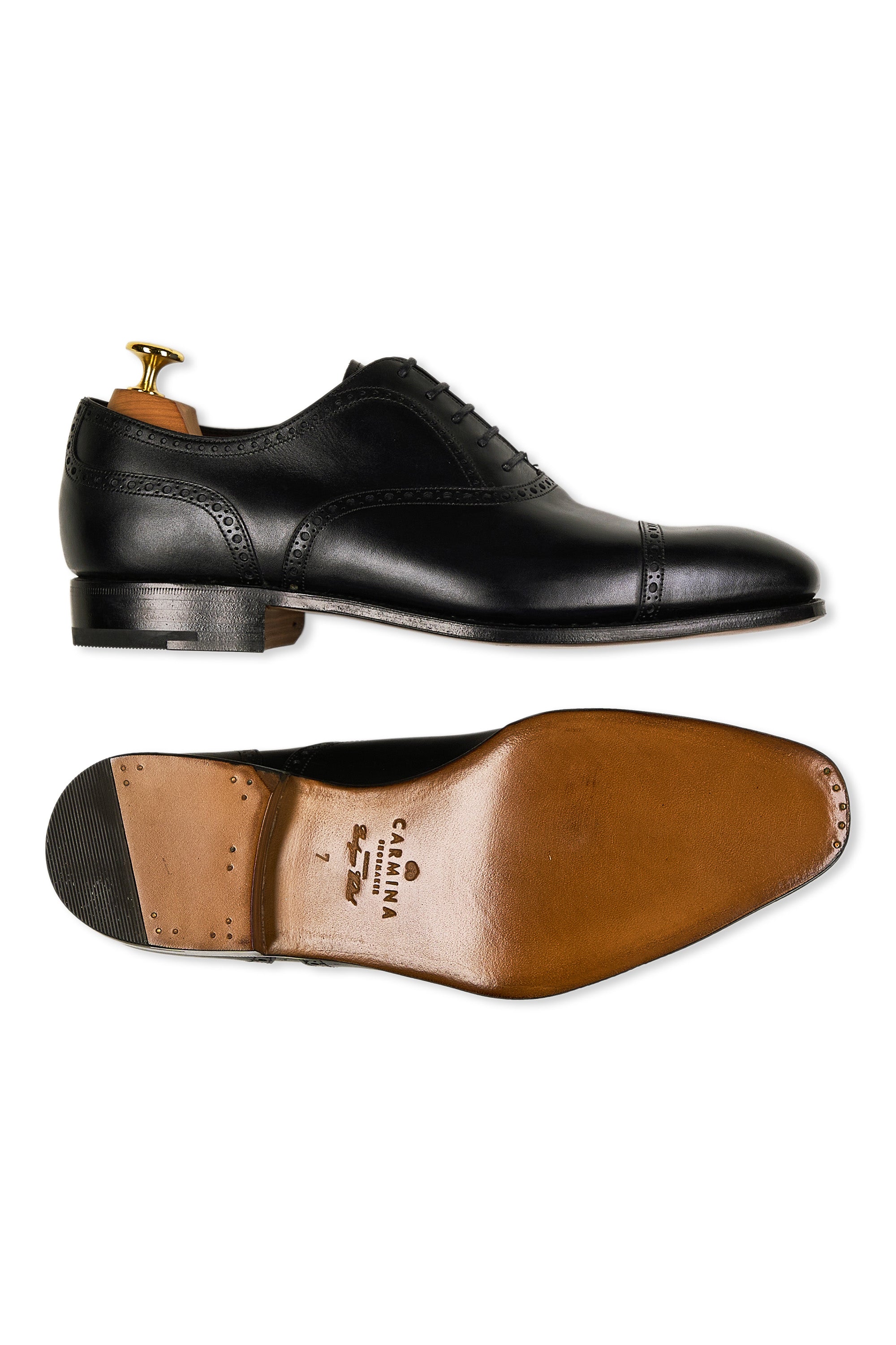 Carmina Rain 80568 Black Calf Oxford Shoes